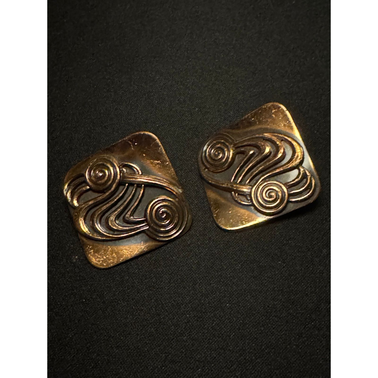 Other Vintage Brass Abstract Clip On Earrings Size ONE SIZE - 1 Thumbnail