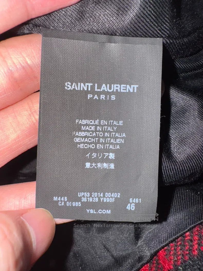 Saint Laurent Paris Saint Laurent Paris Suede Patchwork Black and Red Check Co Size US S / EU 44-46 / 1 - 8 Thumbnail