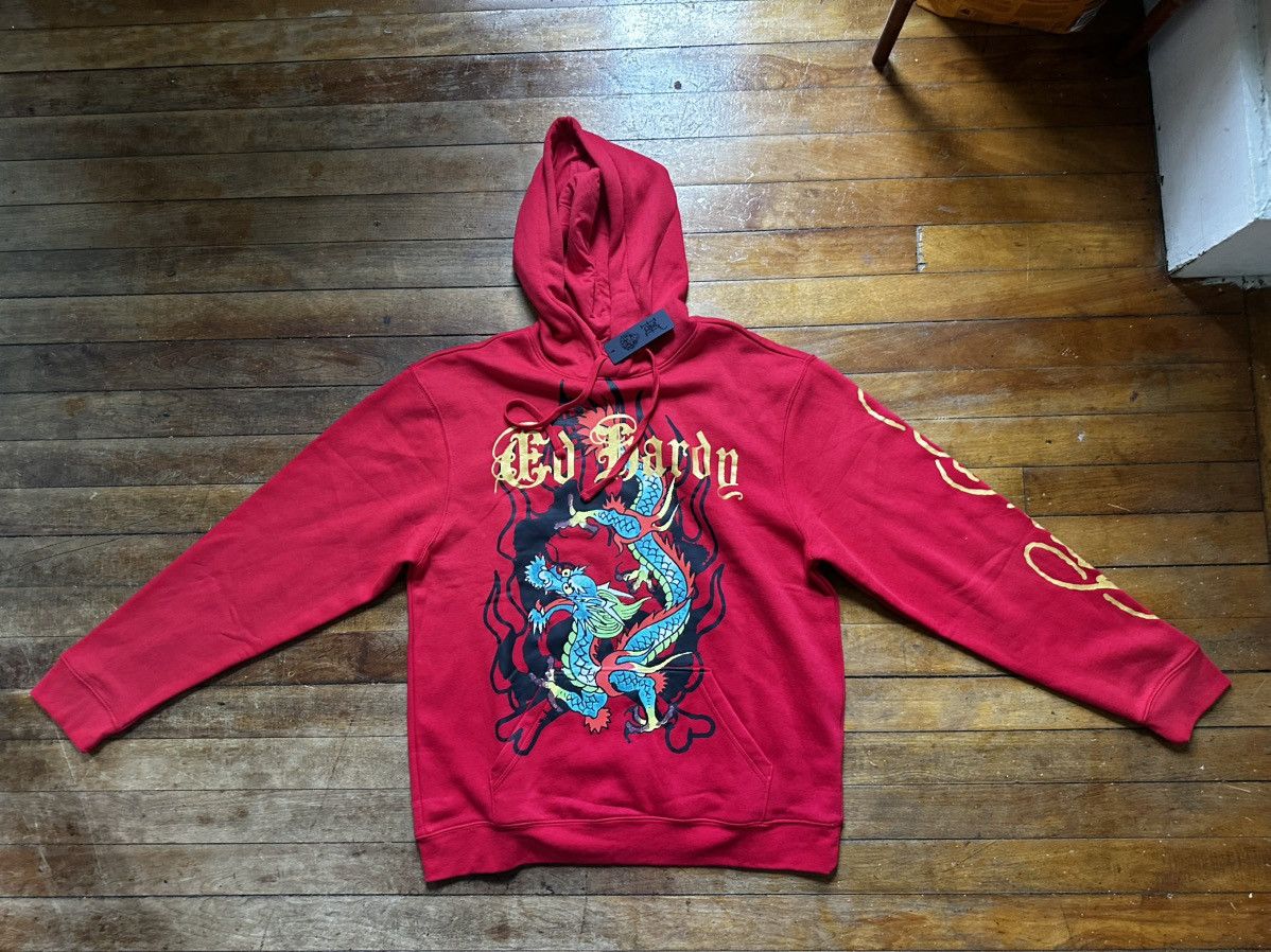 Ed Hardy Y2K Ed hardy red hoodie sz L Size US L / EU 52-54 / 3 - 1 Thumbnail