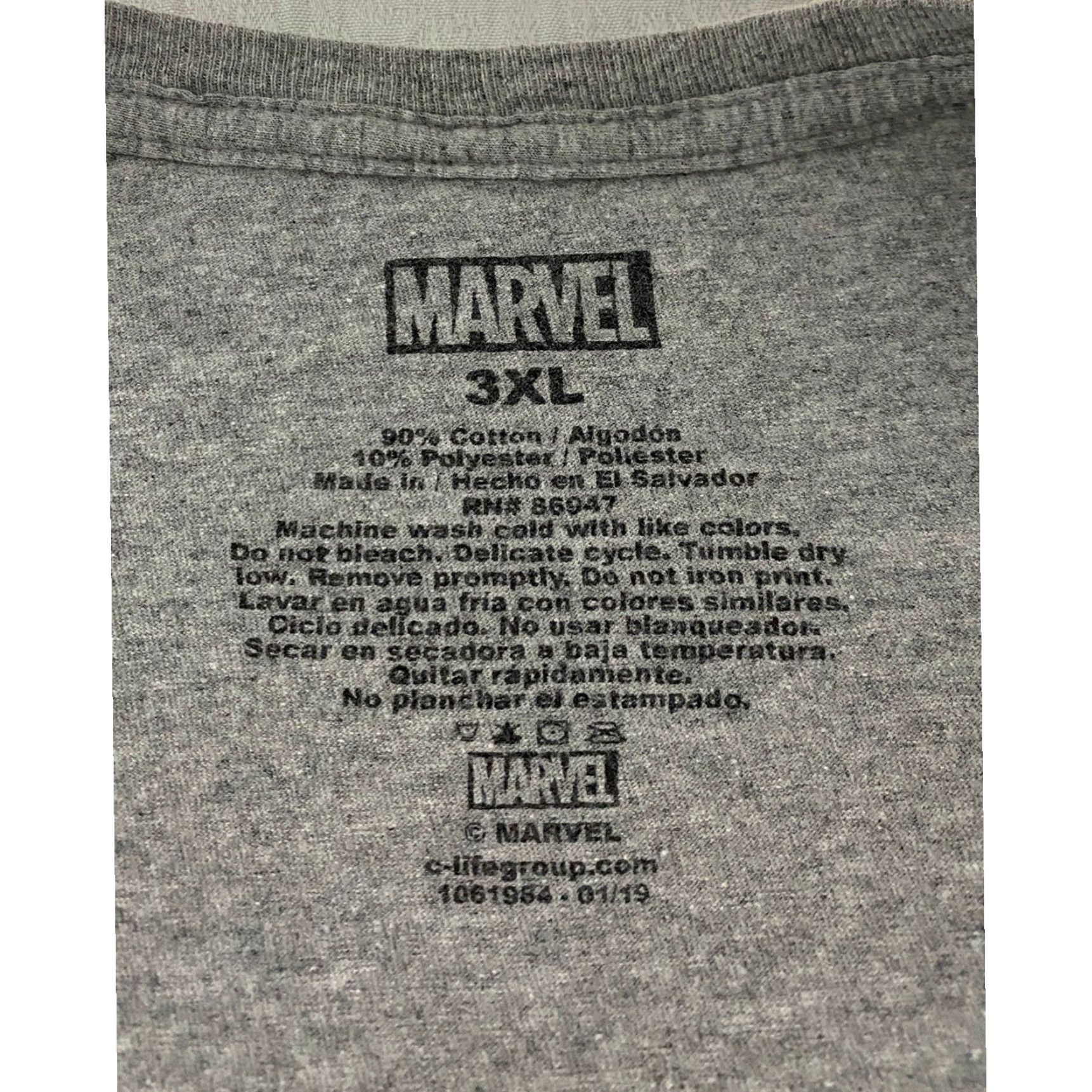 Vintage Marvel T-Shirt Mens 3XL Gray Graphic Print Short Sleeve Crew Neck Avengers Hulk Captain America Thor Iron Man Spider-Man Mens Size US XXL / EU 58 / 5 - 3 Thumbnail