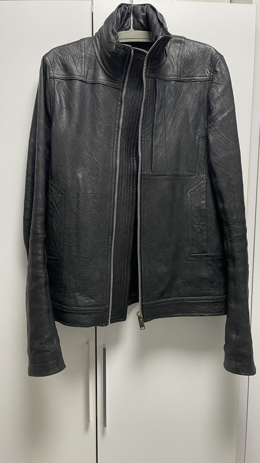 Rick Owens 13f/w Limited leather jacket *mint Hidden hood on neck Size US L / EU 52-54 / 3 - 6 Thumbnail
