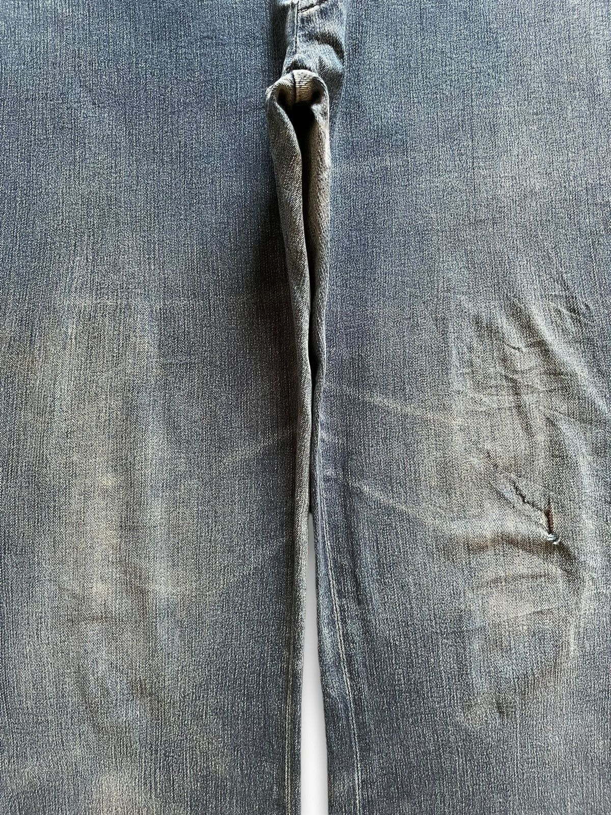 45rpm × Japanese Brand Vintage Japanese 45Rpm Bootcut Rip Blue Wash Jeans Size US 30 / EU 46 - 5 Thumbnail