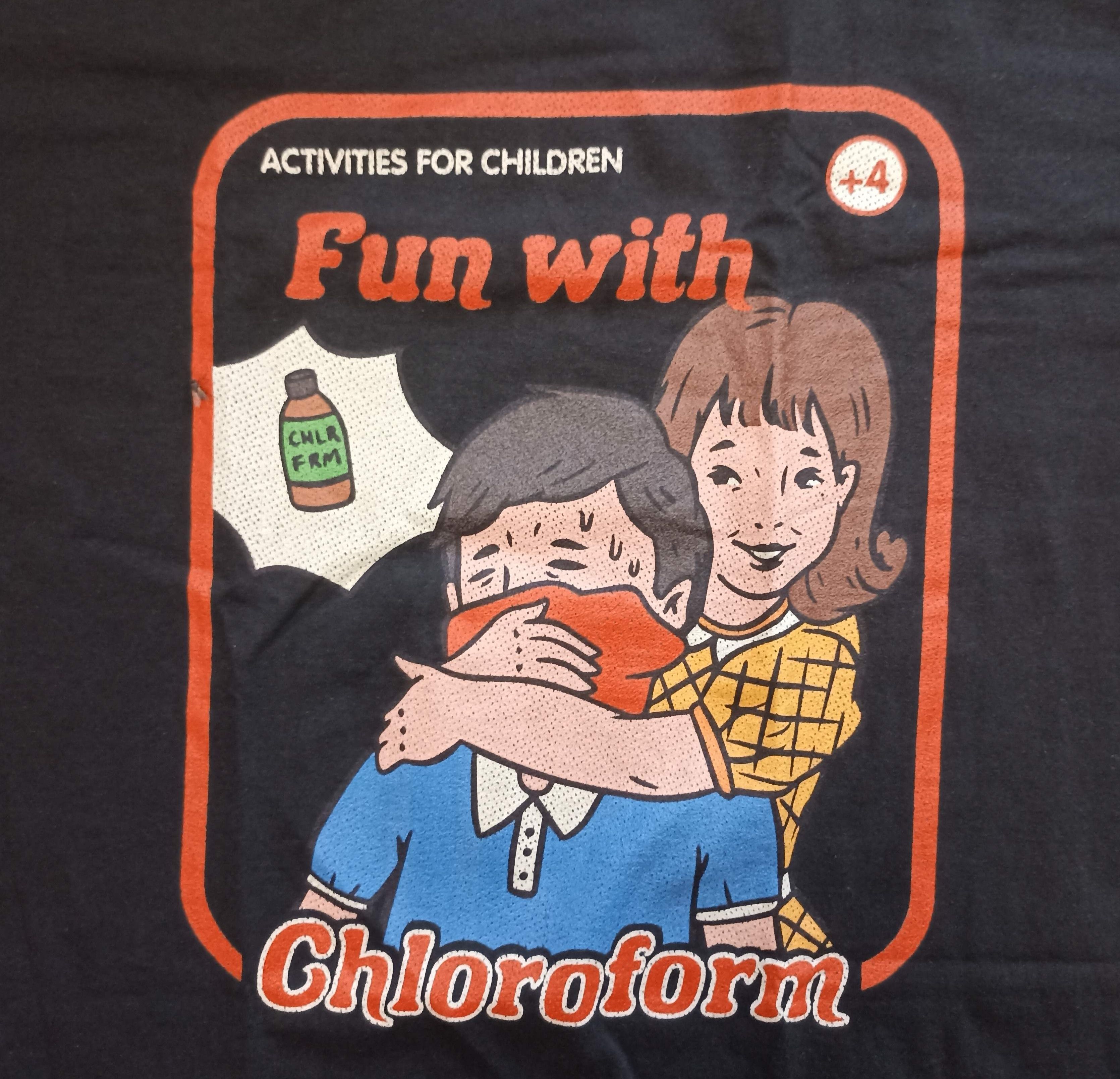 Vintage Fun with chloroform funny t-shirt Black humor M Size US M / EU 48-50 / 2 - 2 Thumbnail