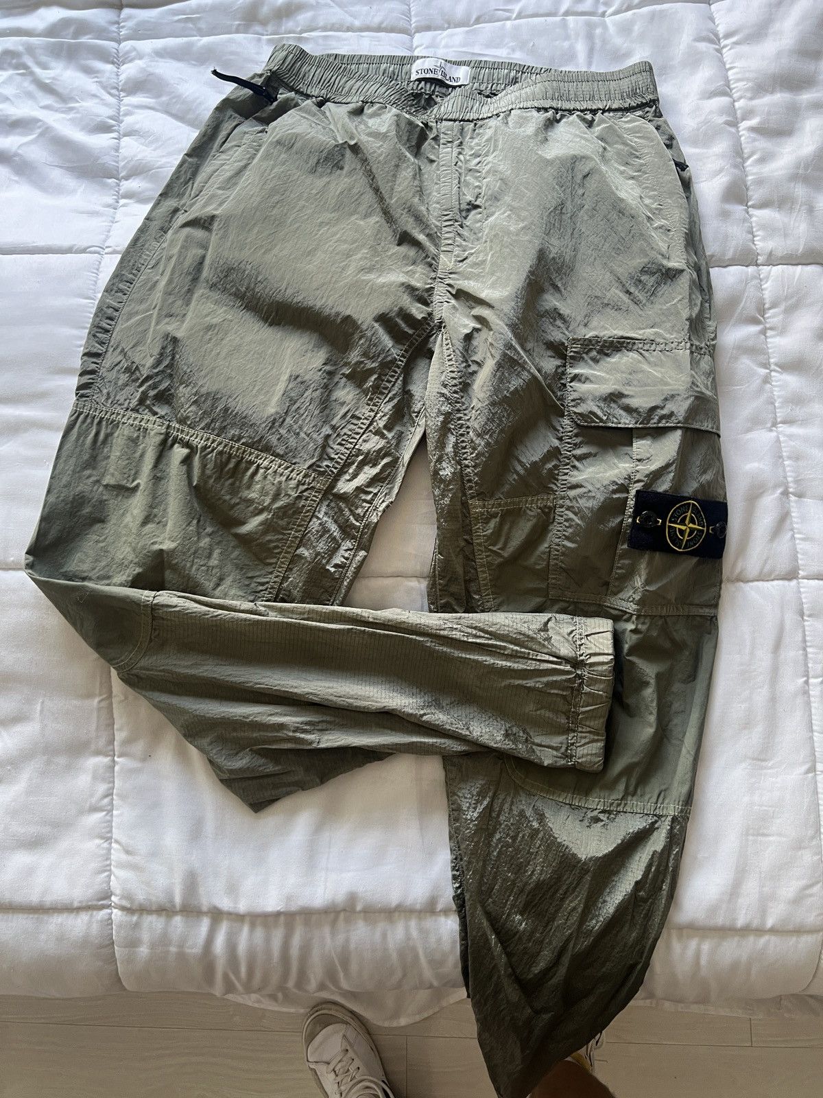 image of Stone Island Nylon Trouser / Cargo - M - Slate Green, Men's (Size 32)