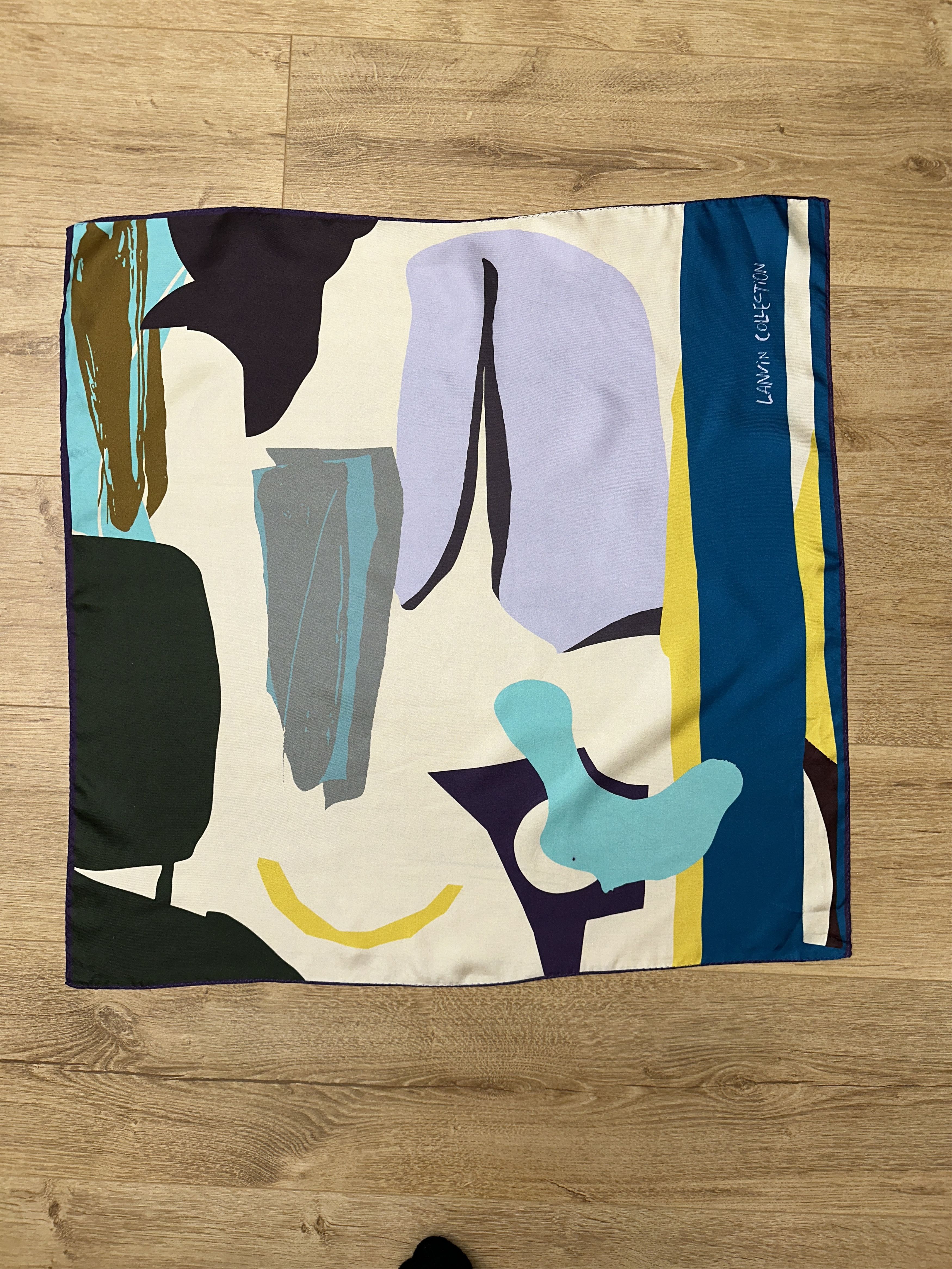 Lanvin Lanvin Collection Shawl Abstract Silk Scarf 65x65 Art Size ONE SIZE - 2 Thumbnail