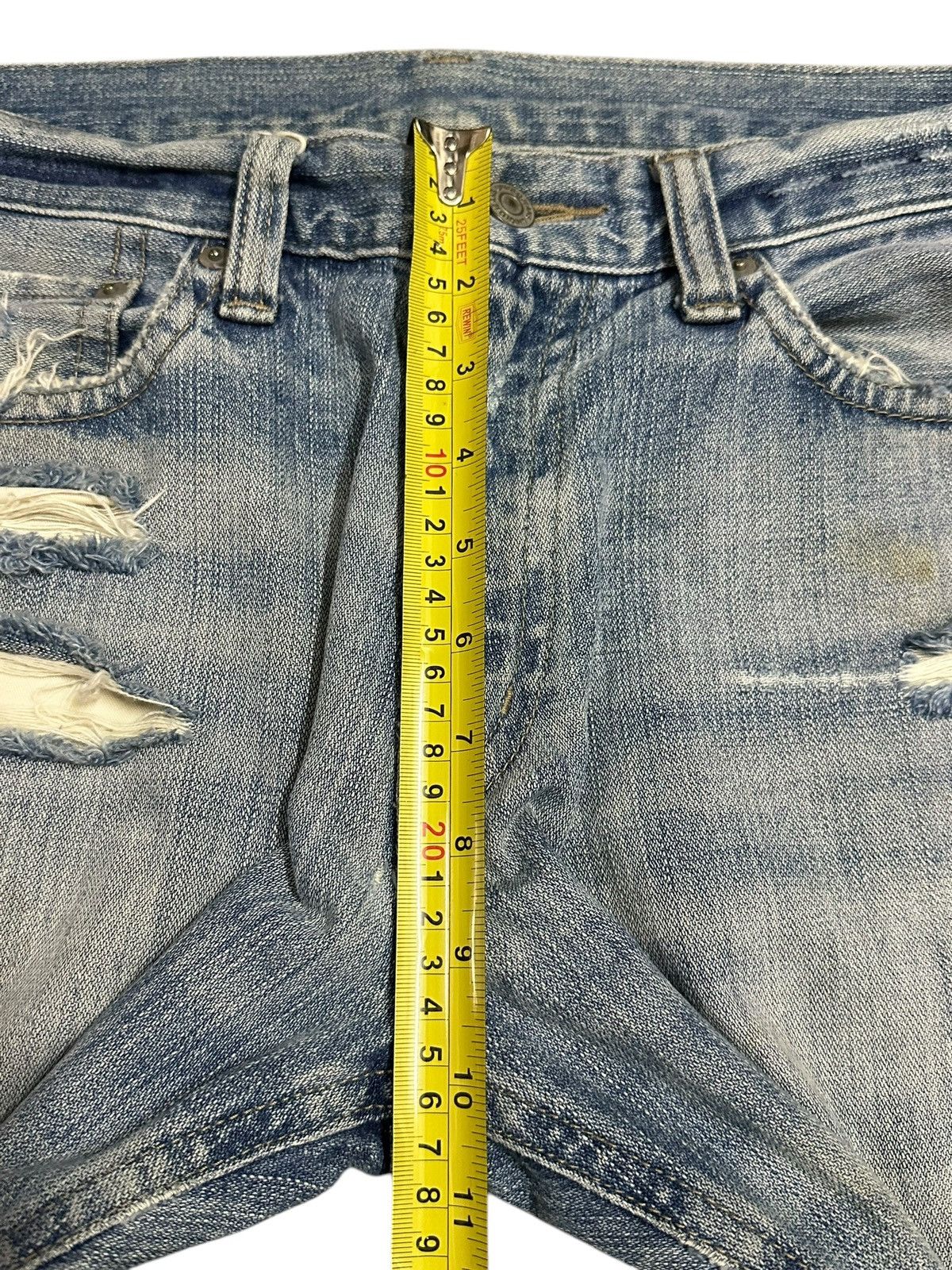 Jun Takahashi Vintage Japanese Uniqlo Blue Wash Style Distress Jeans Size US 31 - 15 Thumbnail