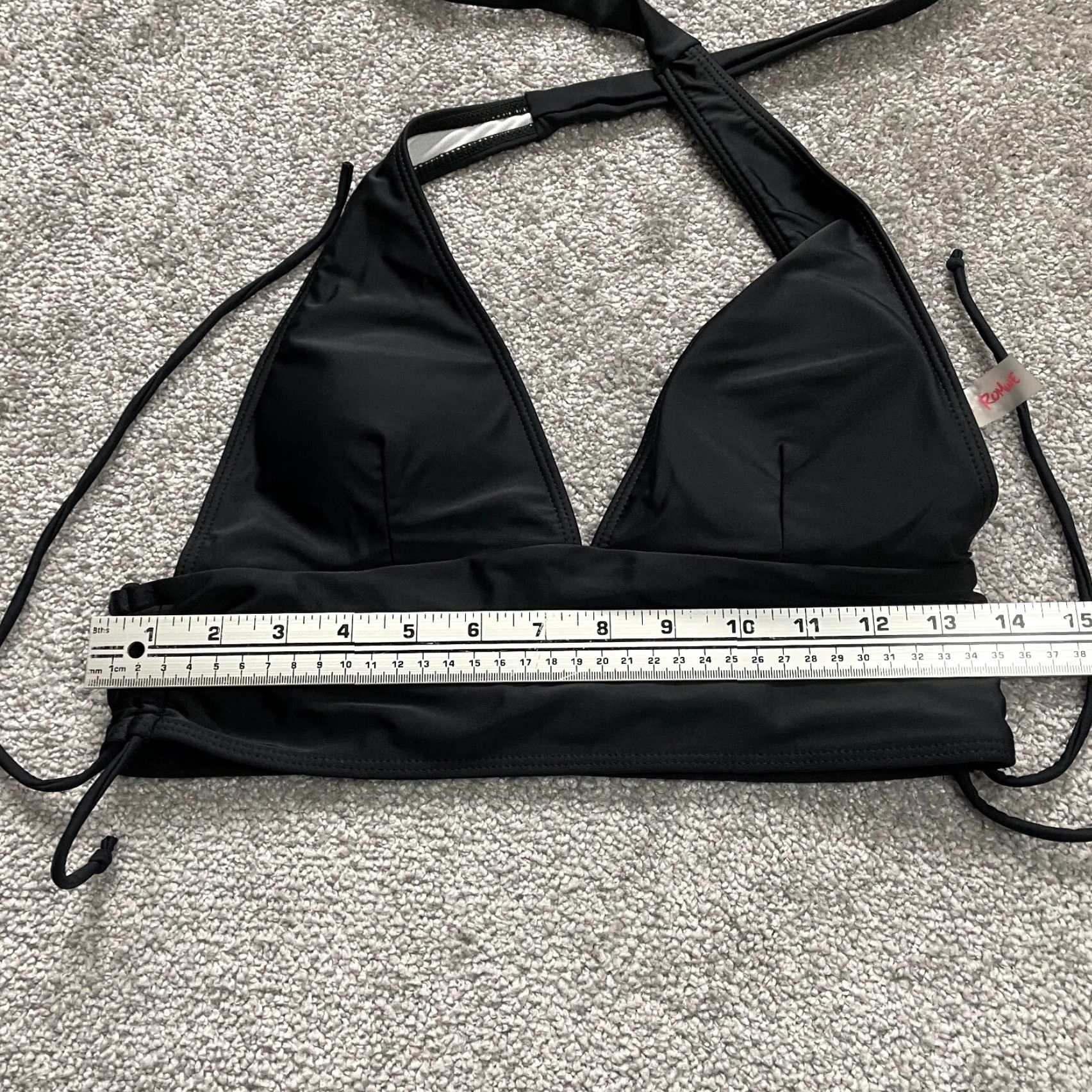 Vintage ROMWE Bikini Top Women Medium Black Padded Halter Backless Beach Swimwear Top Size M / US 6-8 / IT 42-44 - 6 Thumbnail