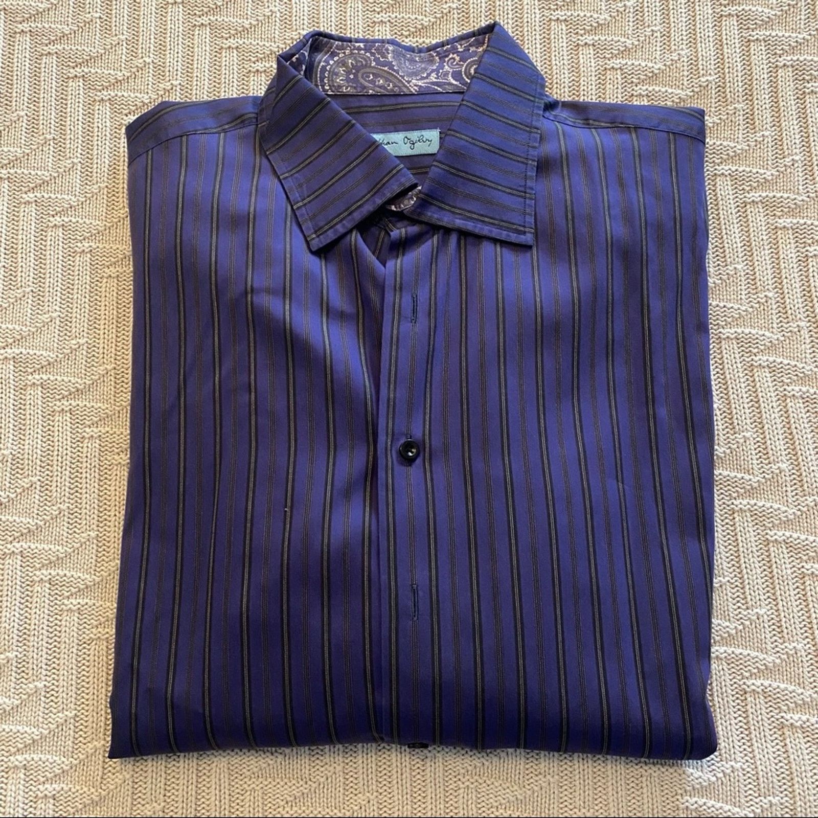 Other Jonathan Ogilvy purple striped button down Size US XL / EU 56 / 4 - 1 Thumbnail