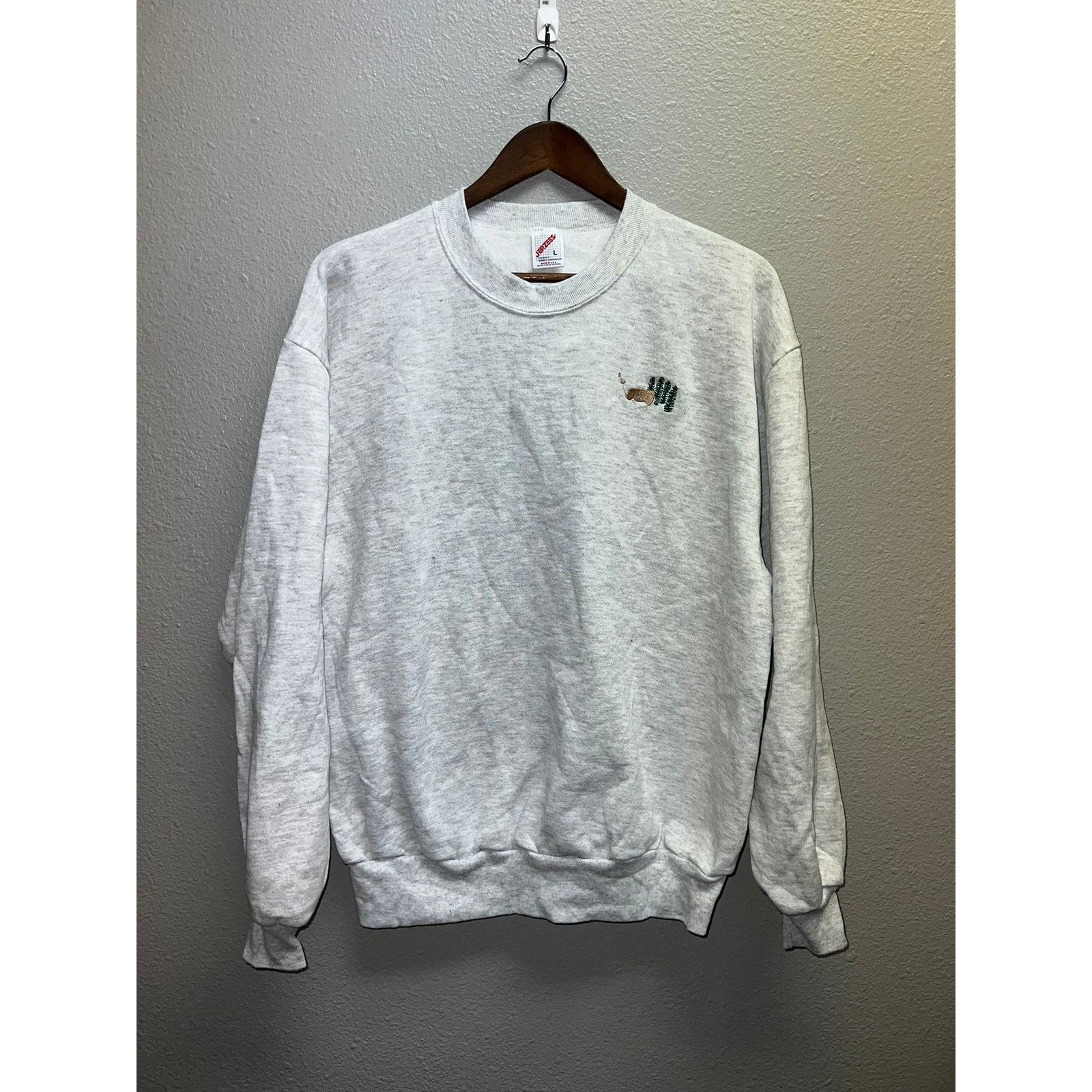 Jerzees Vintage Jerzees Sweatshirt Heather Gray Crewneck Large 90s L Size US L / EU 52-54 / 3 - 1 Thumbnail