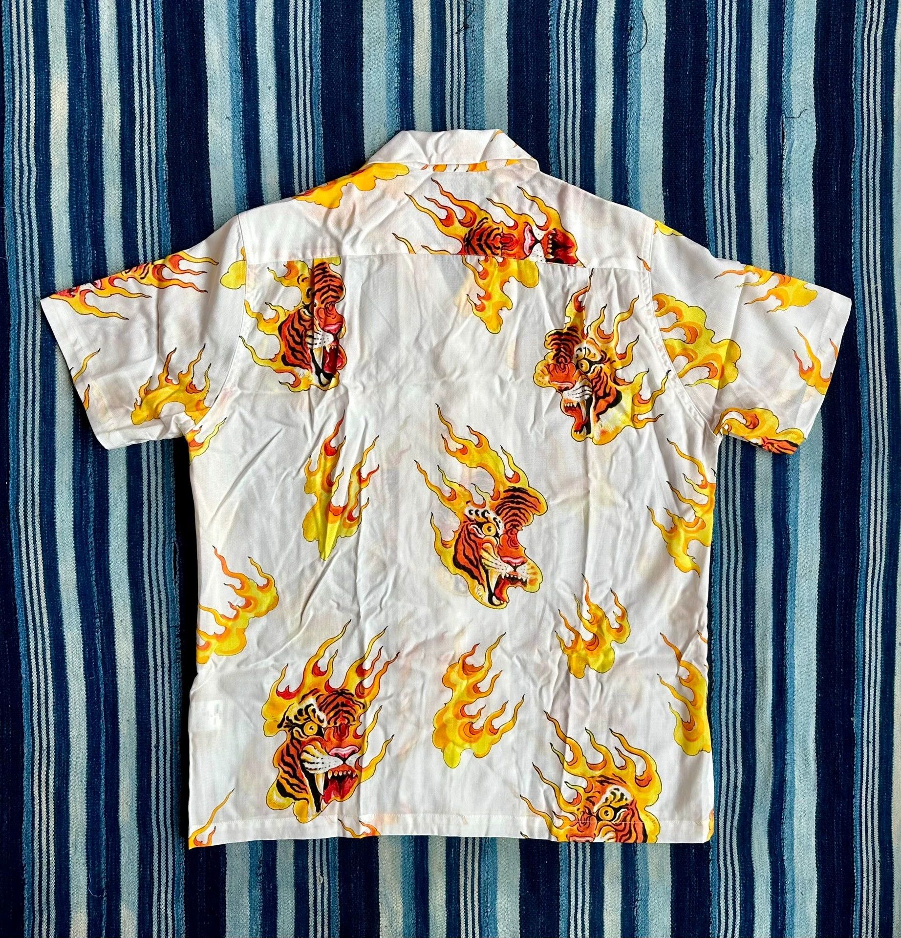 Wacko Maria WACKO MARIA x TIM LEHI flame tiger aloha shirt Cuban collar Size US L / EU 52-54 / 3 - 7 Thumbnail