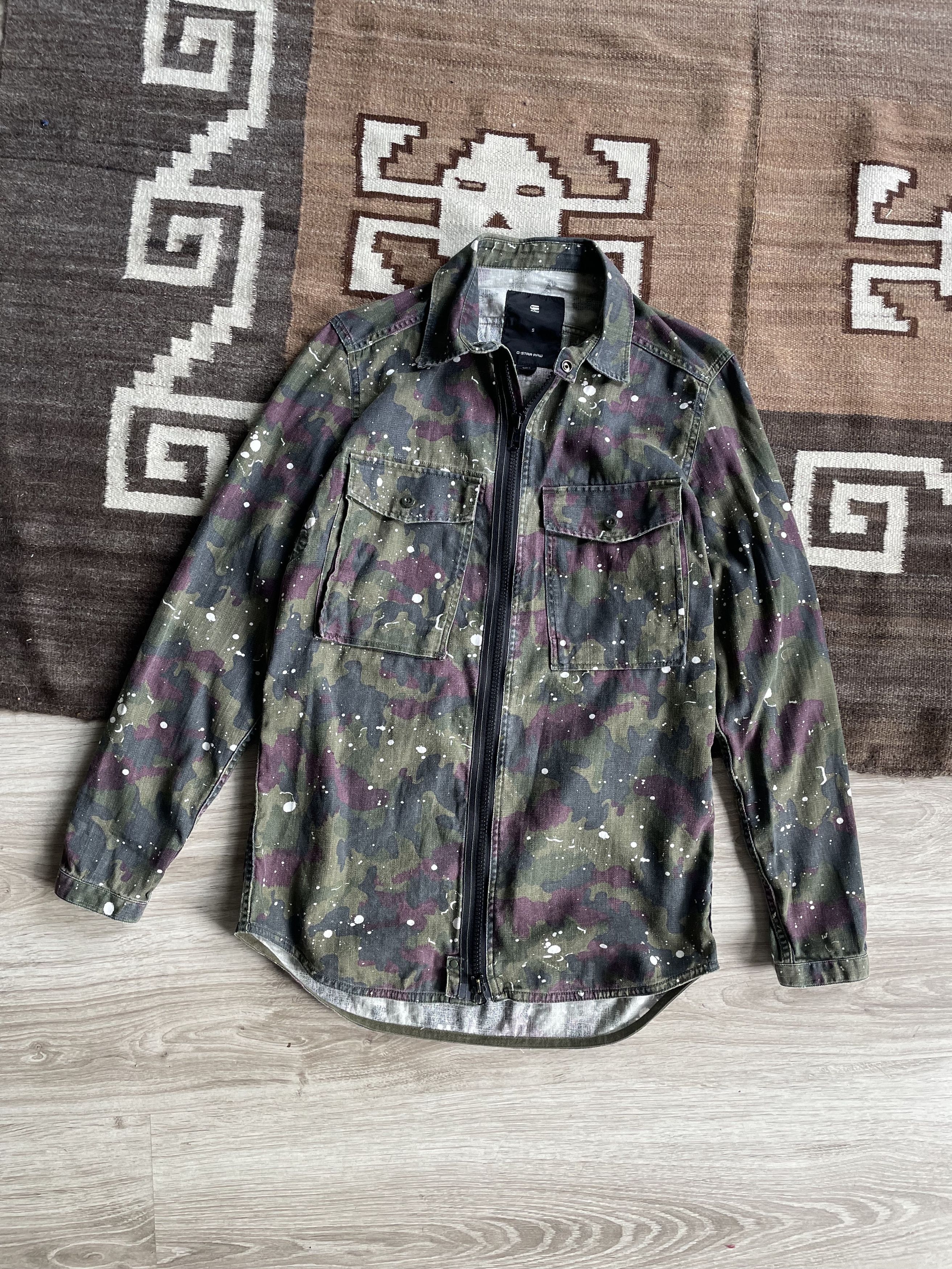 G-Star G Star Camo Paint Full Zip Overshirt Shirt 6940AC Size US S / EU 44-46 / 1 - 1 Thumbnail