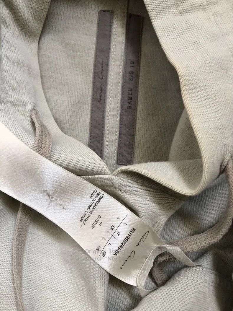 Rick Owens Rick Owens SS19 BA Hoodie Oyster L . Size US L / EU 52-54 / 3 - 4 Thumbnail