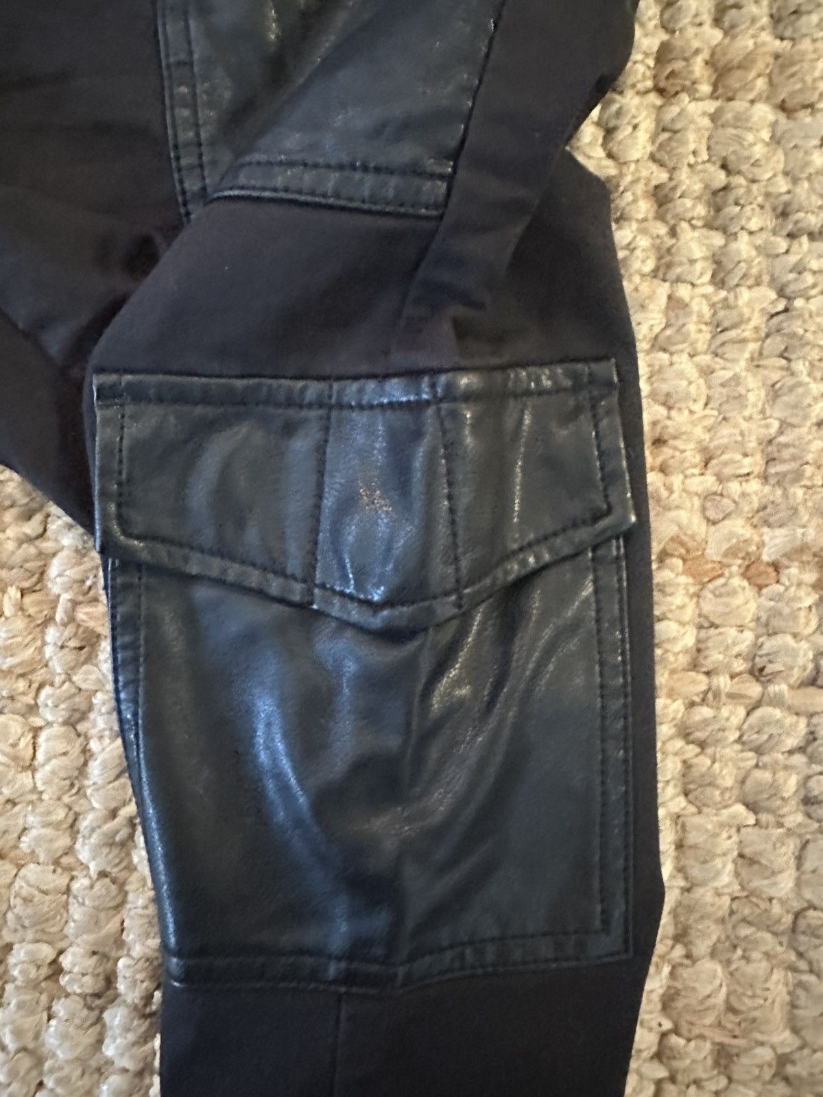 Joie JOIE Okana Faux Leather Trimmed Cropped Pants Size 29" - 10 Thumbnail