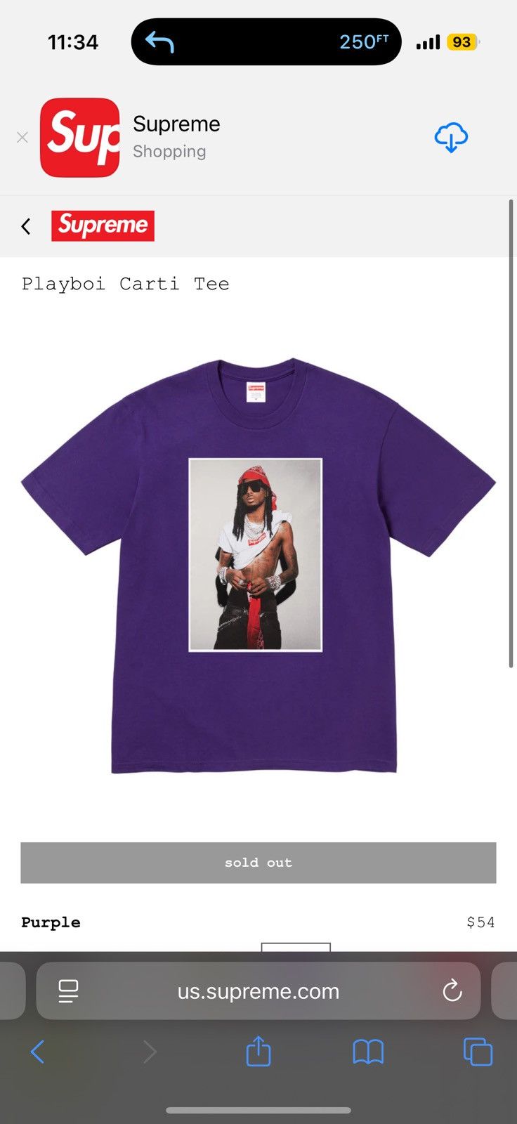 Supreme Playboi Carti Supreme T Purple Size US L / EU 52-54 / 3 - 1 Preview