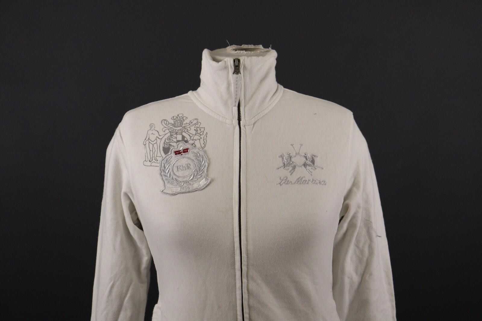 La Martina La Martina White Full Zip Long Sleeve Sweater Size M Size M / US 6-8 / IT 42-44 - 2 Thumbnail