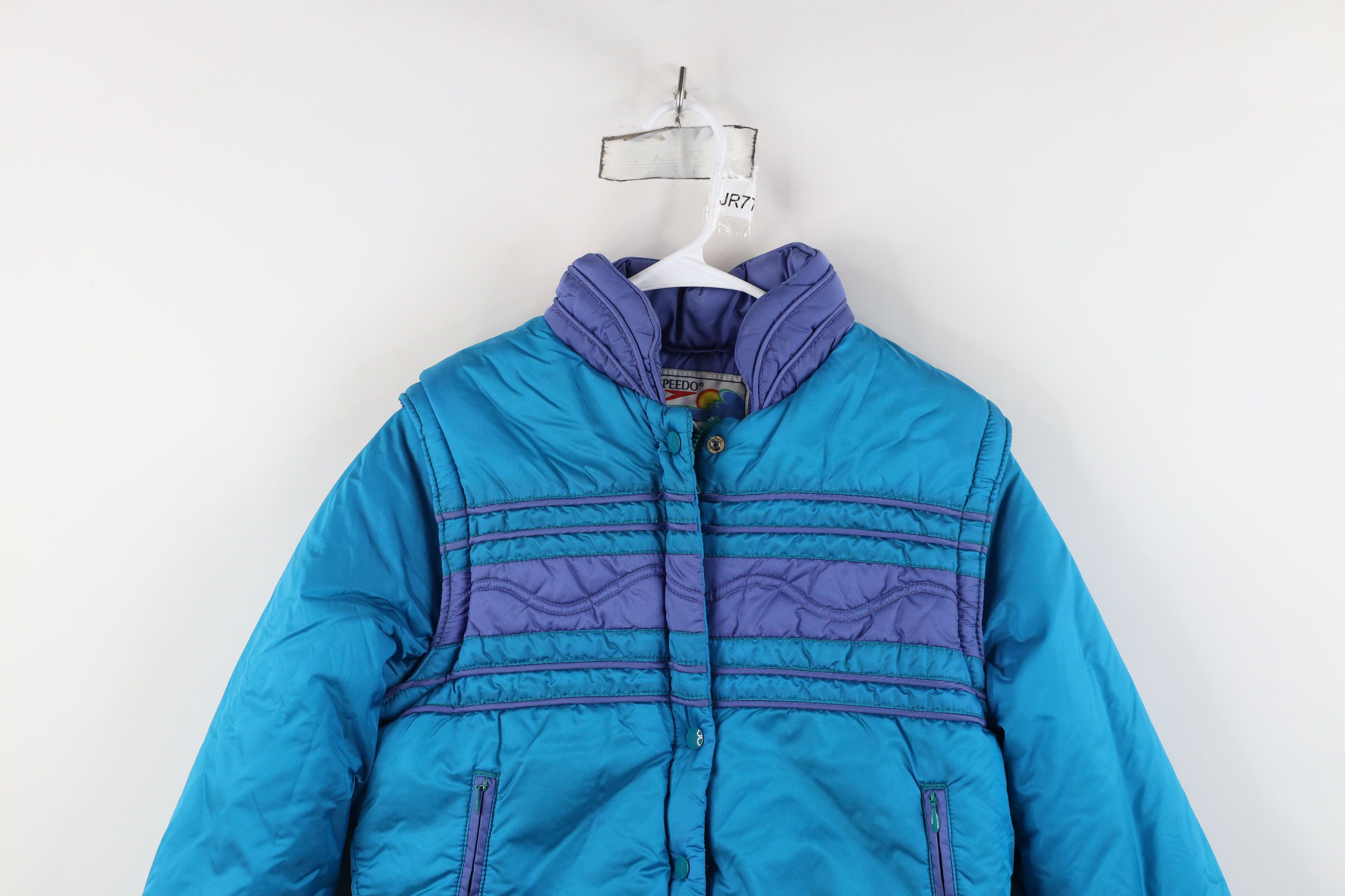 Speedo Vintage 70s Speedo Convertible Puffer Vest Jacket Striped Size S / US 4 / IT 40 - 2 Thumbnail