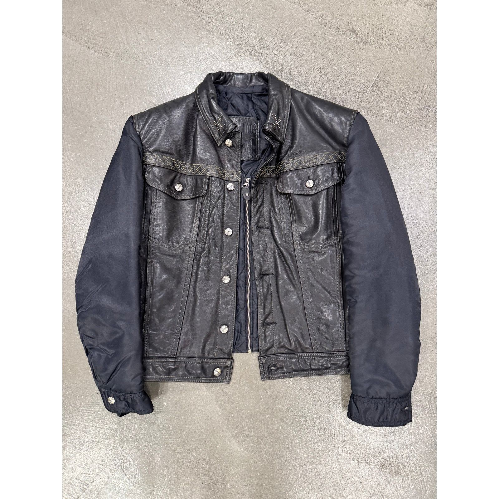 Marithe + Francois Girbaud 1980s Marithe Francois Girbaud hybrid leather jacket Size US XL / EU 56 / 4 - 2 Thumbnail