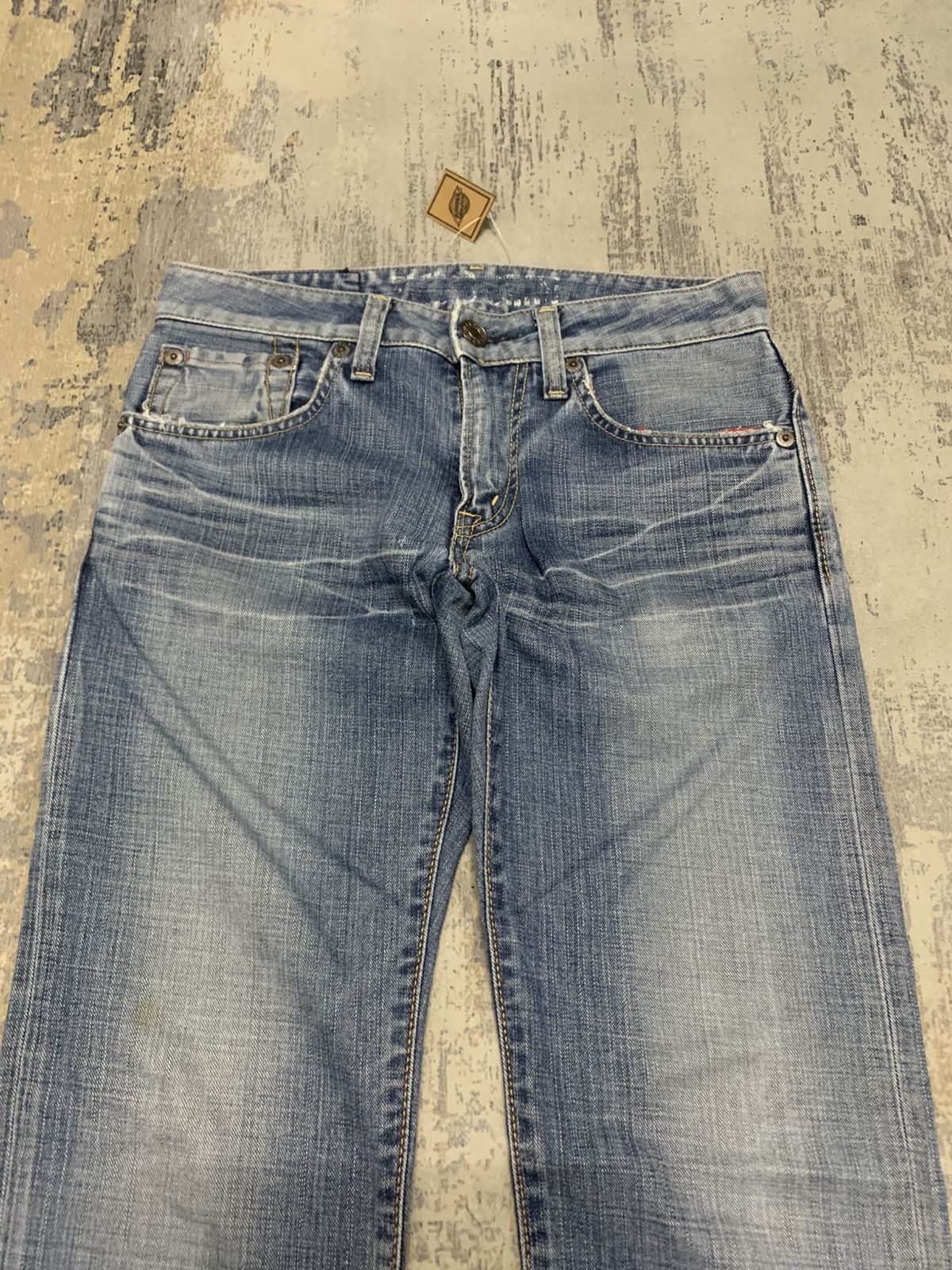 Japanese Brand Edwin blue trip 503 Slim Fit Distressed Jeans Size US 31 - 2 Thumbnail