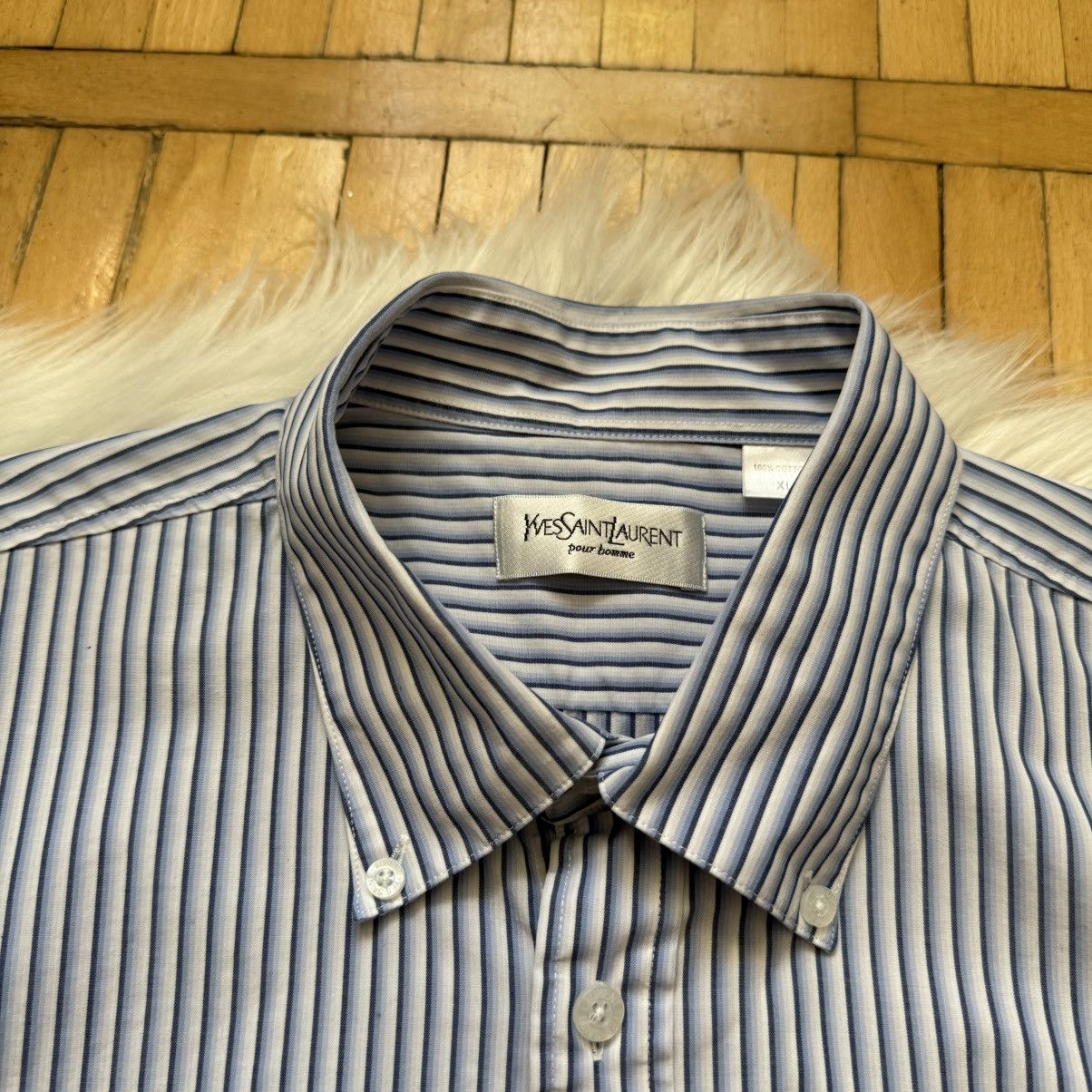 Yves Saint Laurent 📌 Yves Saint Laurent Crosses YSL Striped Shirt Summer Size US XL / EU 56 / 4 - 4 Thumbnail