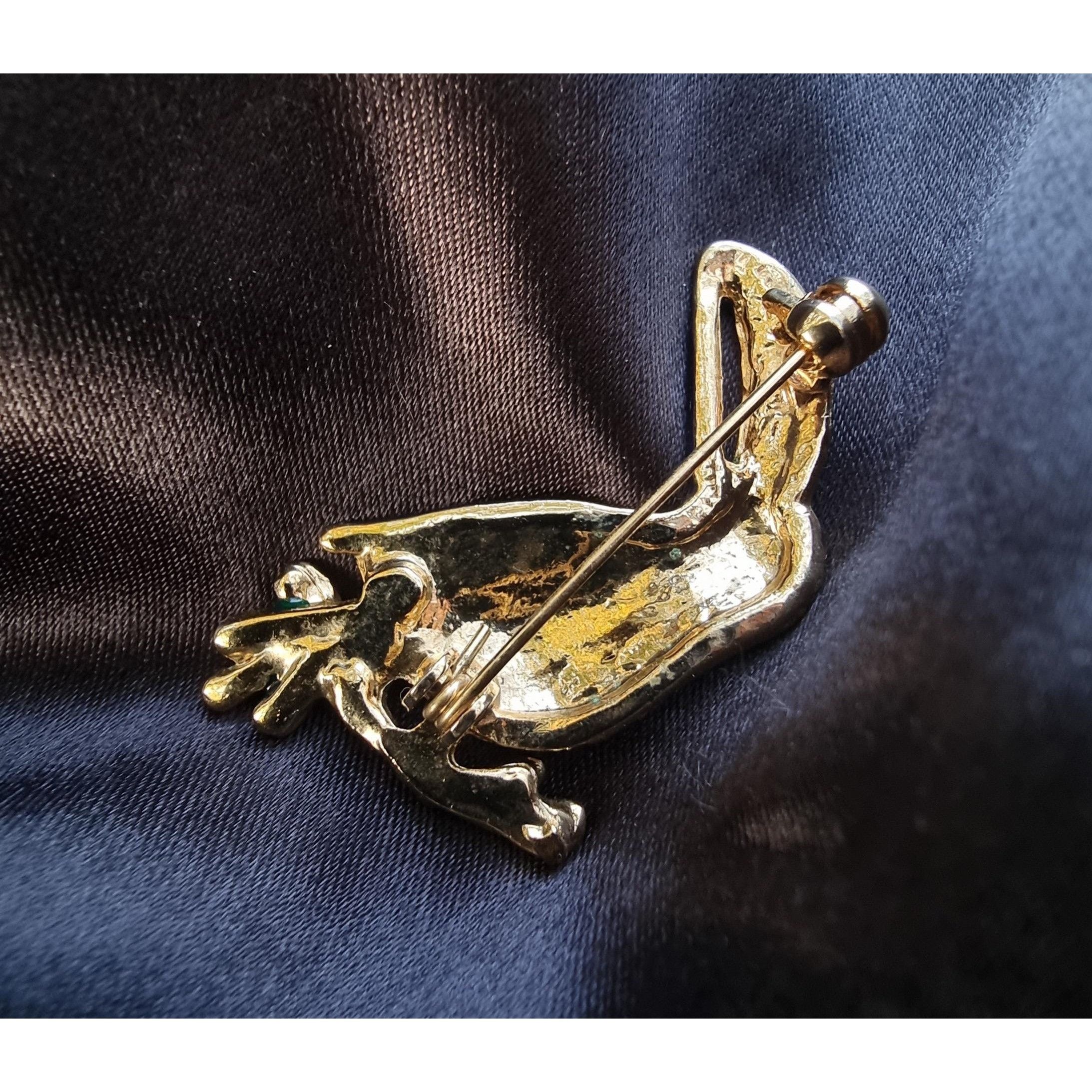 Vintage Vintage Toucan Bird Enamel Gold Tone Rhinestone Red Eye Anim Size ONE SIZE - 4 Thumbnail