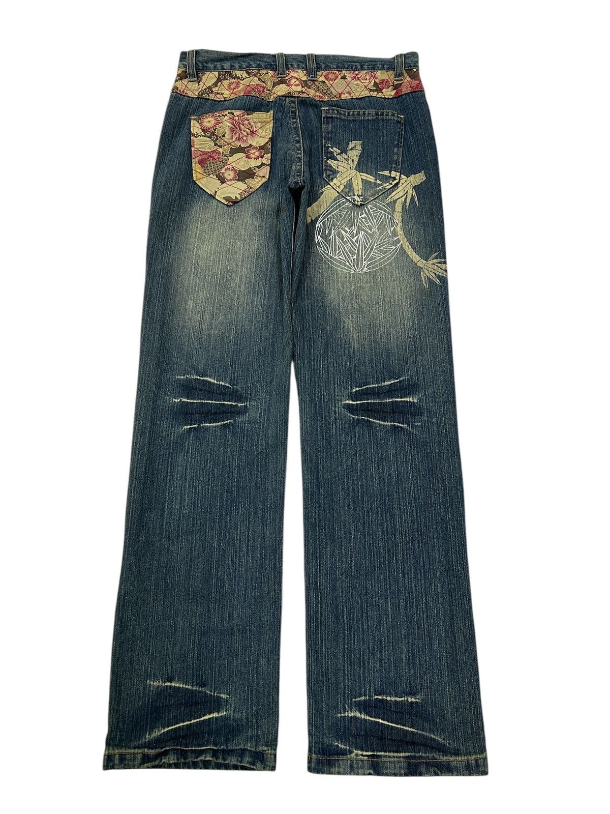 Japanese Brand Vintage Japanese Karakuri Sukajan Style Straight Jeans Size US 33 - 1 Thumbnail