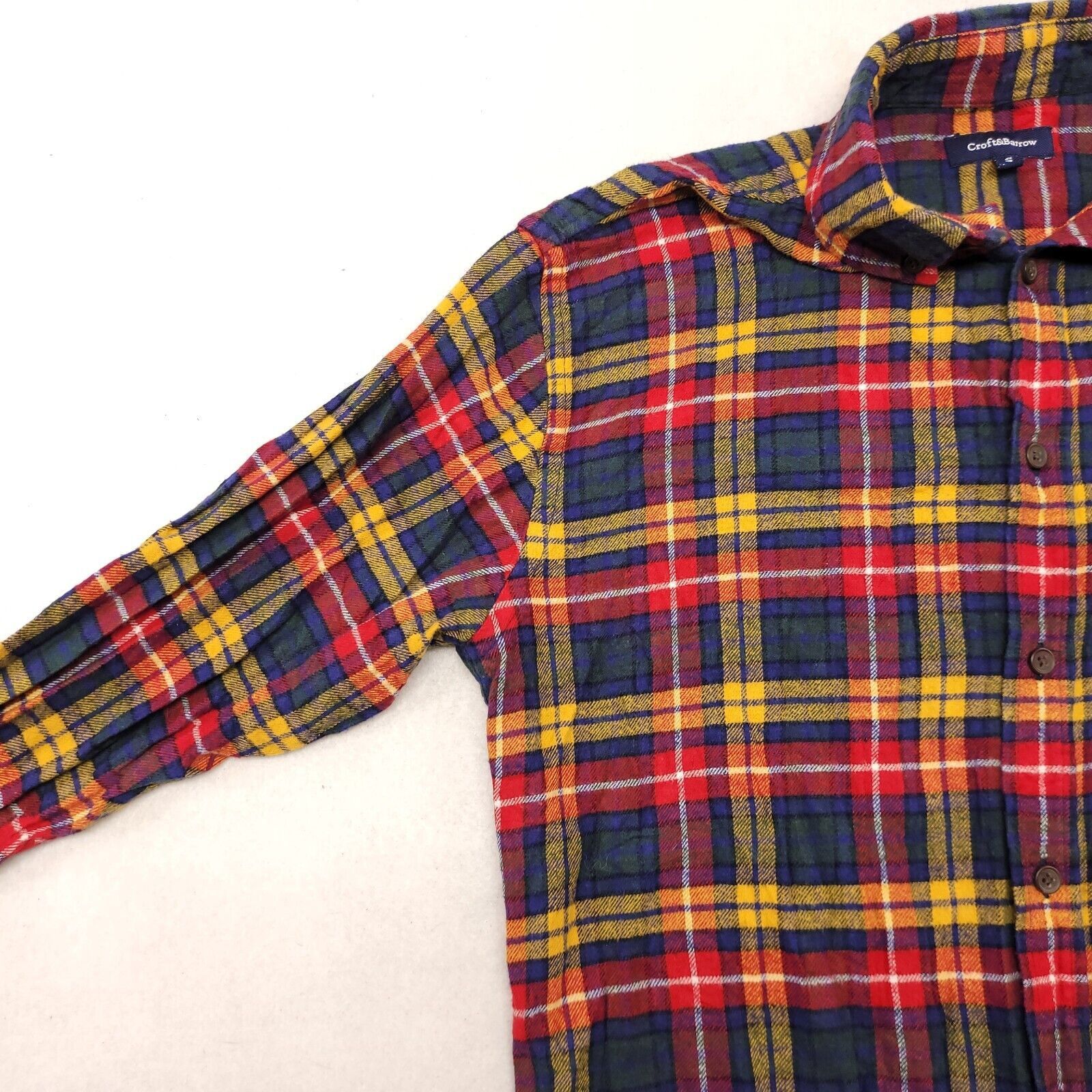 Croft & Barrow Croft & Barrow Madras Flannel Shirt Mens Size Medium M Blue Size US M / EU 48-50 / 2 - 4 Thumbnail