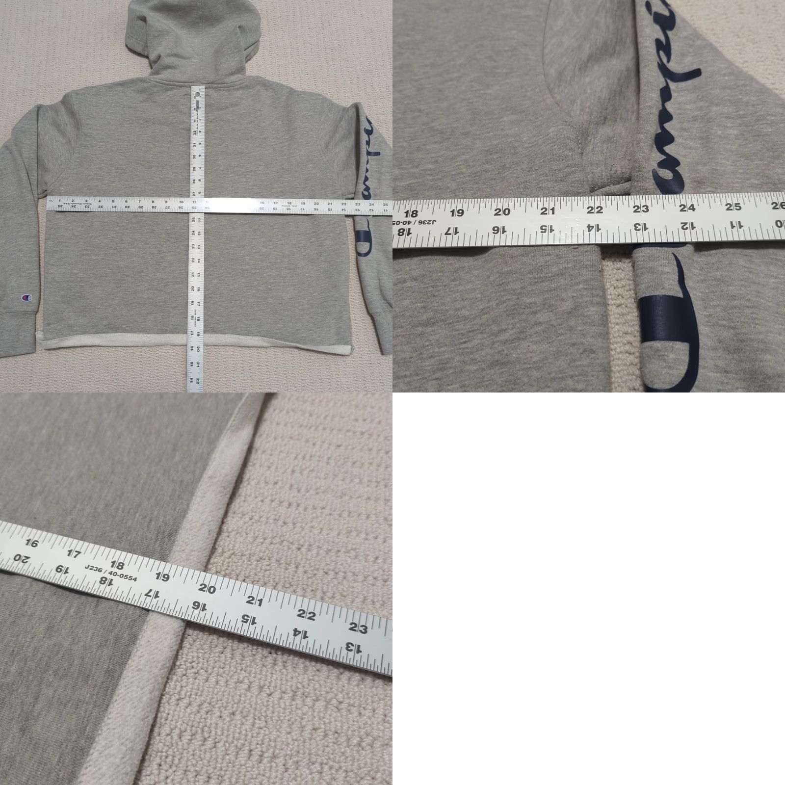 Champion Champion Hoodie Womens Large Gray Sweatshirt Pullover Knit Activewear Logo Embroidered Regular Cotton Size L / US 10 / IT 46 - 9 Thumbnail