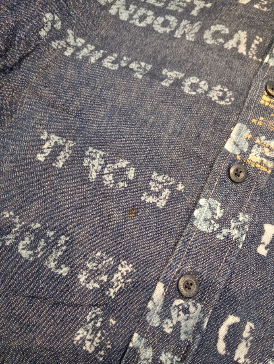 Japanese Brand JAPANESE NYLAUS JEANS LONDON CALLING BLUE DENIM SHIRT Size US L / EU 52-54 / 3 - 5 Thumbnail