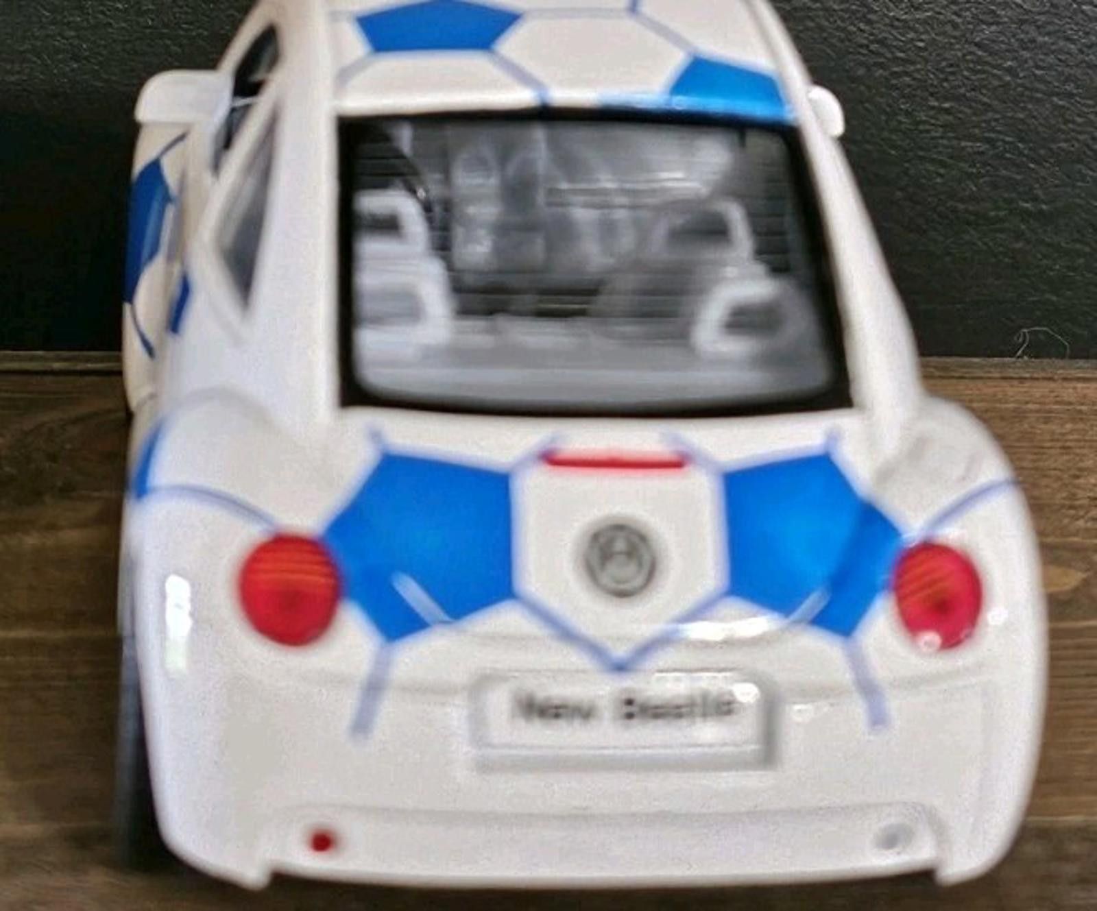 Designer Volkswagen New Beetle Car Blue White Soccer Pull-Back Motion Size ONE SIZE - 2 Thumbnail