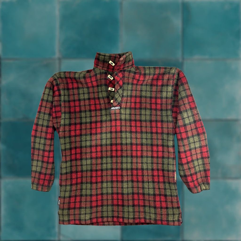 Musto Musto Snugs Polartec Pullover Mens M Red Plaid Long Sleeve Fleece Top Size US M / EU 48-50 / 2 - 1 Thumbnail