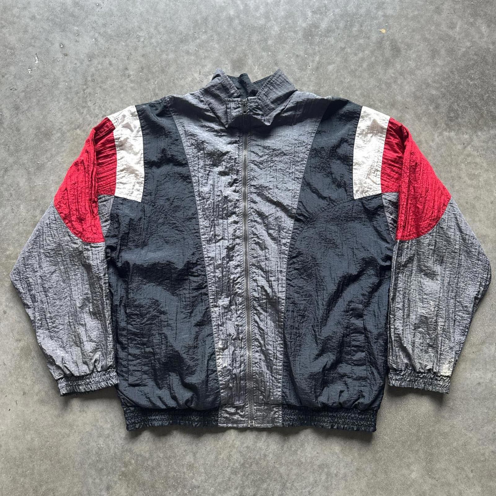 Lavenham Vintage Y2k Grey, White & Black Metalic Looking Windbreaker Size US XL / EU 56 / 4 - 1 Thumbnail