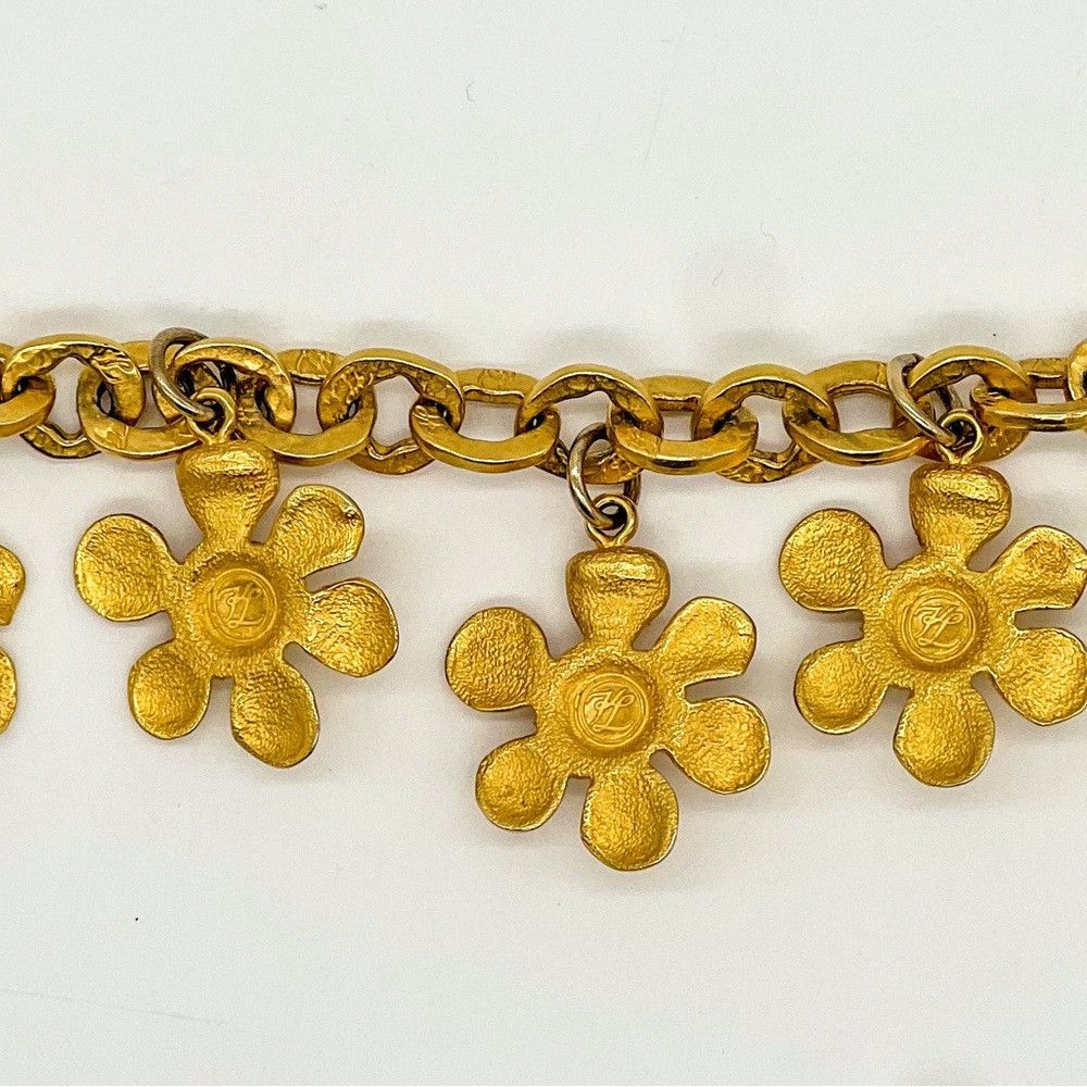 Karl Lagerfeld Vintage KARL LAGERFELD Gold Daisey Bracelet 6.25” Size ONE SIZE - 6 Thumbnail