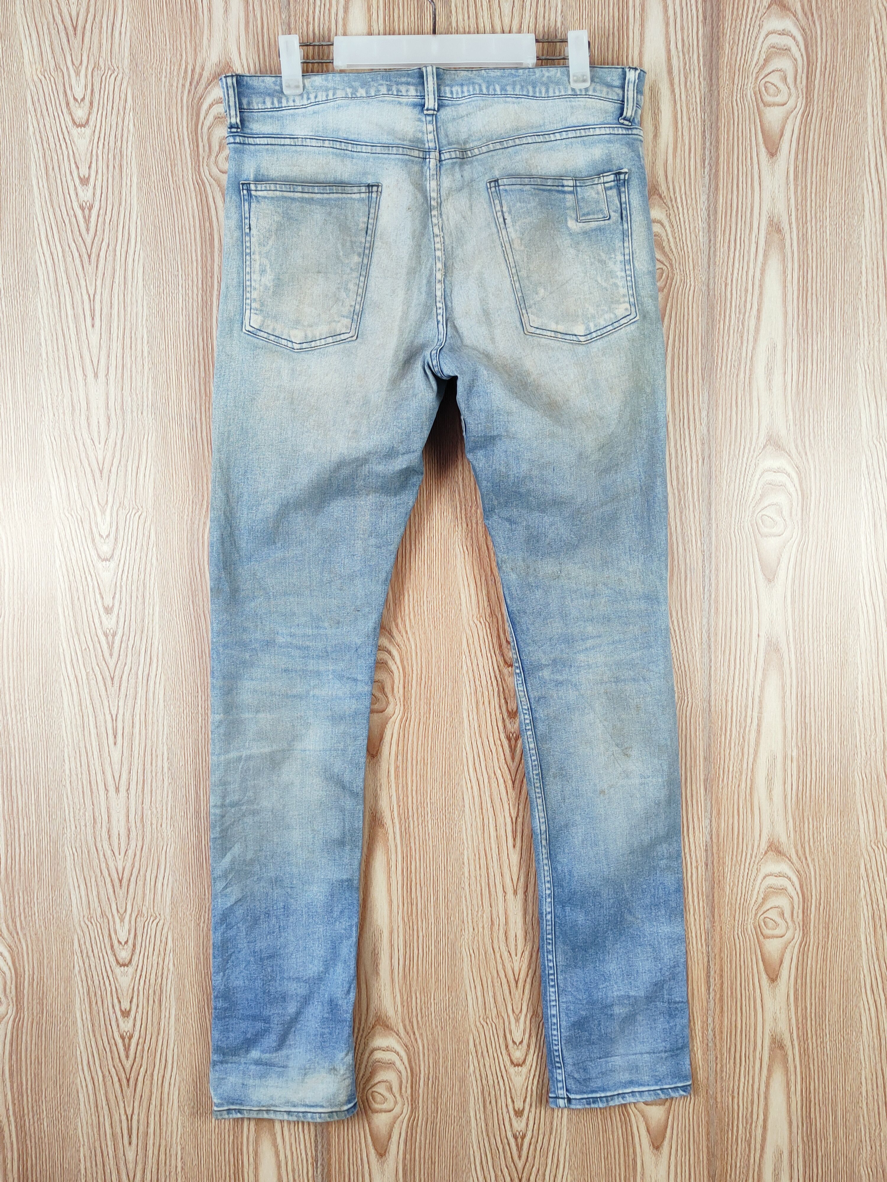 Vintage Mister Hollywood Blue Distressed Ripped Skinny Jeans #W659 Size US 34 / EU 50 - 7 Thumbnail