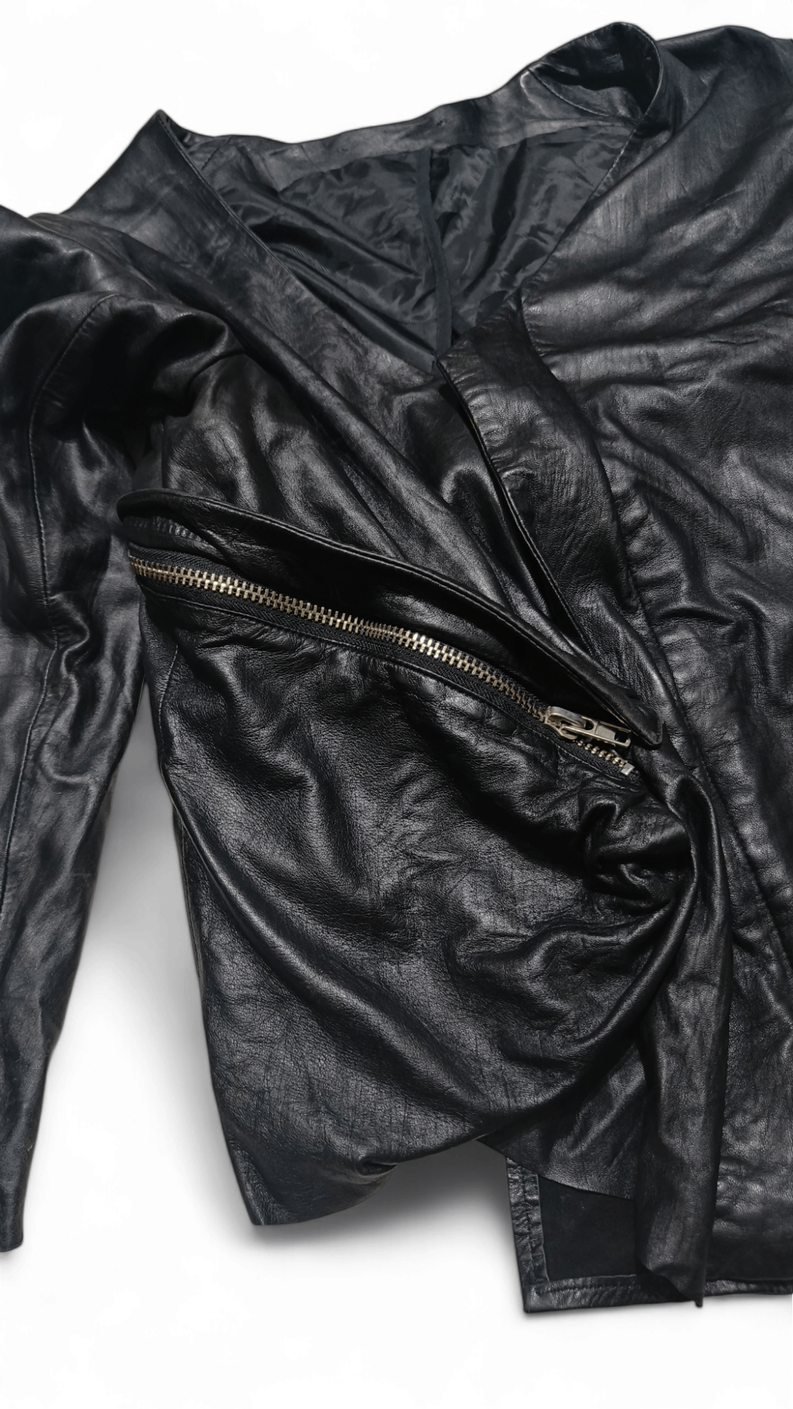 Vintage Vintage Y2K AVANT GARDE Unique Unisex Genuine Leather Jacket Size M / US 6-8 / IT 42-44 - 6 Thumbnail