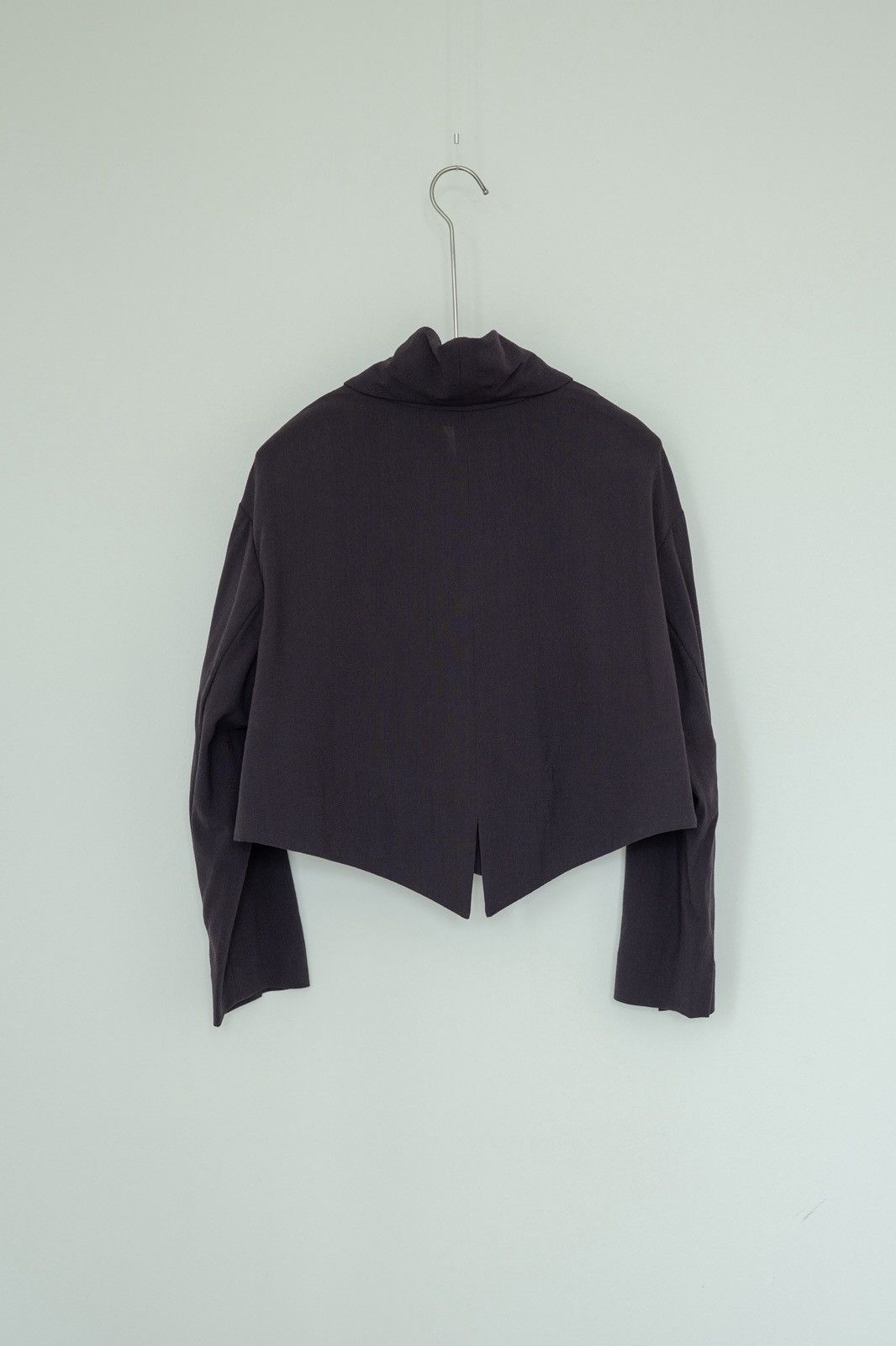Romeo Gigli Romeo Gigli 1990s Aubergine Wool Cropped A-Line Jacket Size S / US 4 / IT 40 - 7 Thumbnail