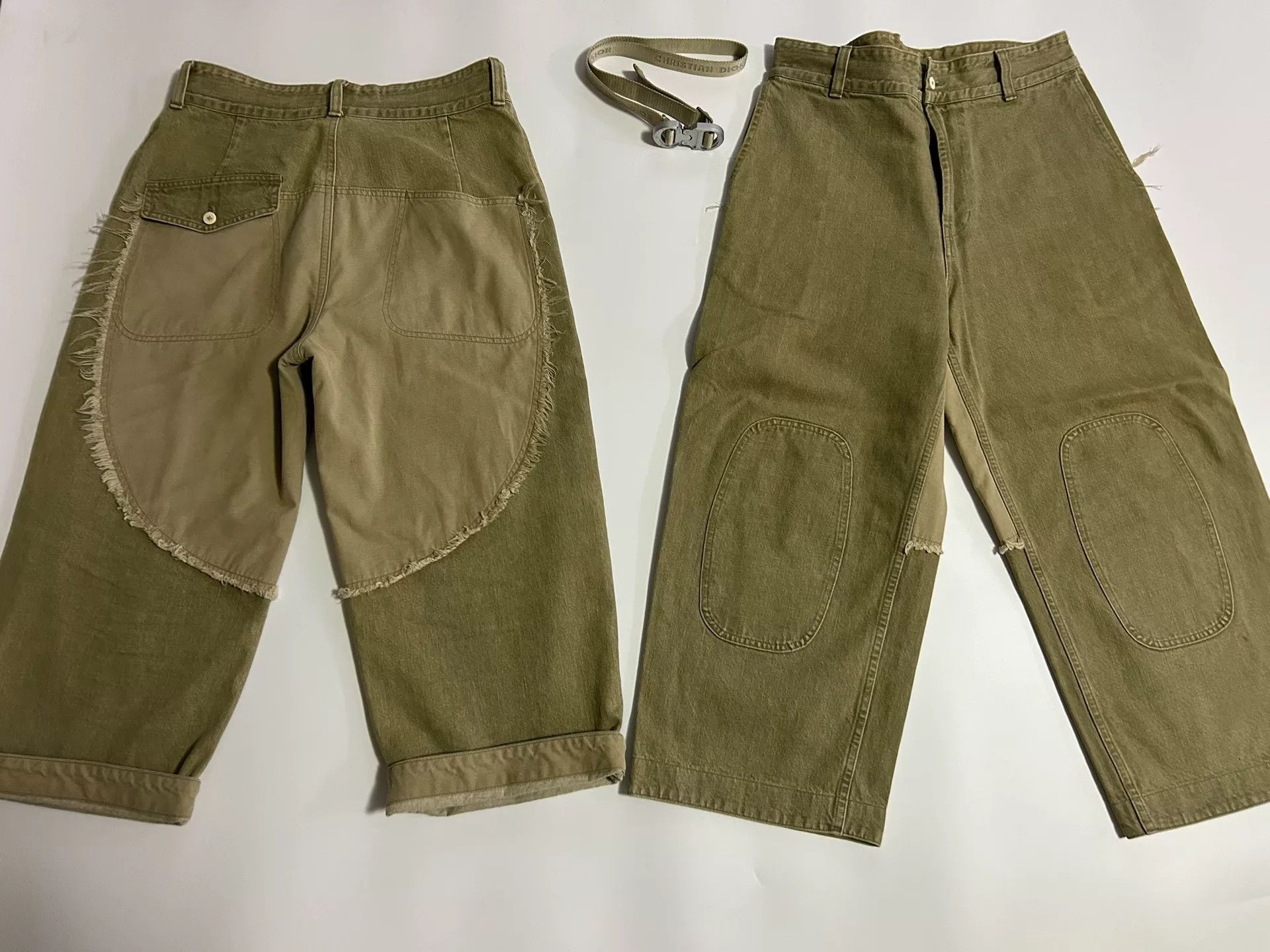 olive green relaxed fit denim pants