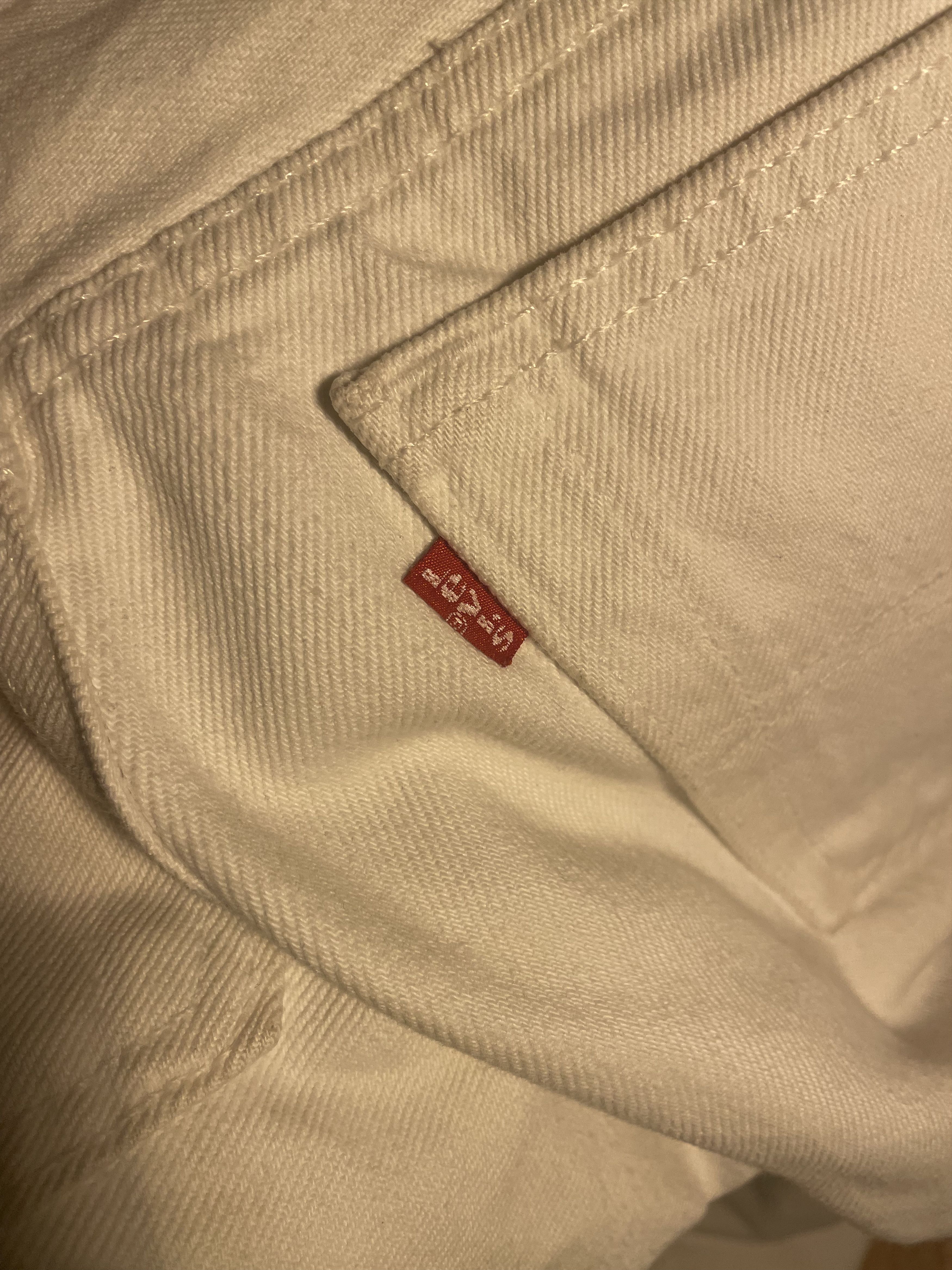 Levi's 1991 Levi's 501 Jeans Straight Leg Button Fly White Denim Size US 31 - 7 Thumbnail