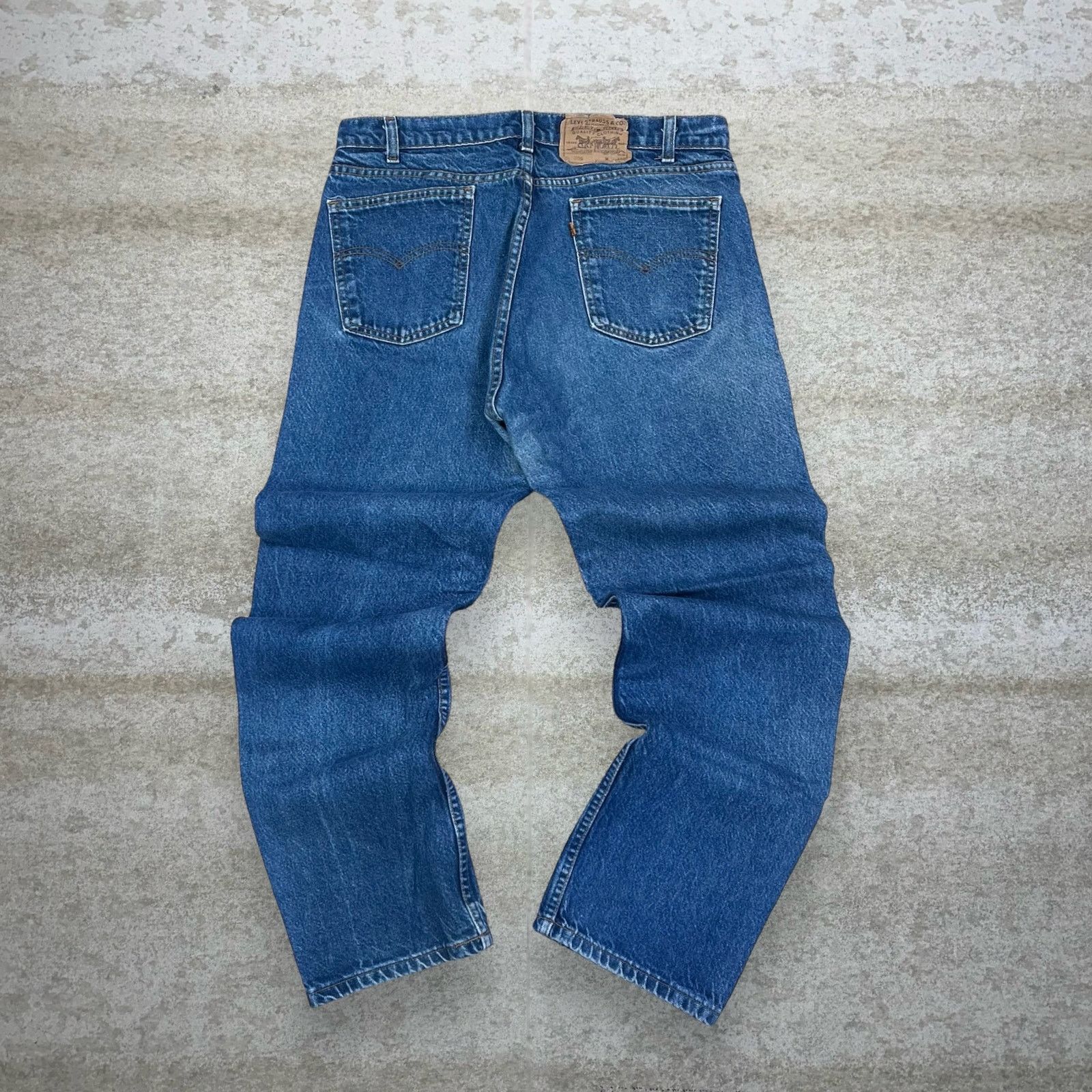 image of Vintage Orange Tab Levis Jeans 505 Straight Made In Usa 80's in Blue, Men's (Size 36)