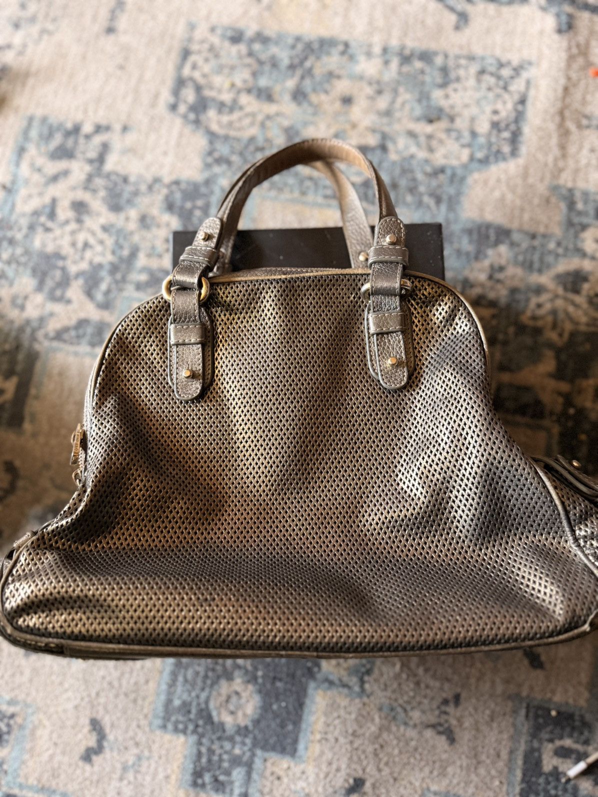 Giorgio Armani Giorgio Armani Perforated Metallic Leather Bag Authentic Size ONE SIZE - 1 Thumbnail