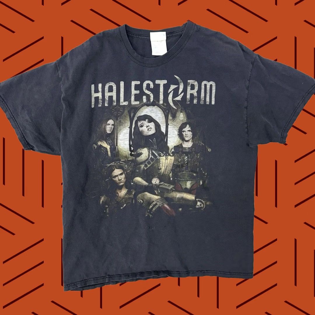 Hanes HALESTORM AMERICAN ROCK BAND Faded Distressed Heavyweight T-Shirt Men’s XL Black Unisex Adults Mens XL Hanes AM194 Personalize Size US XL / EU 56 / 4 - 1 Thumbnail