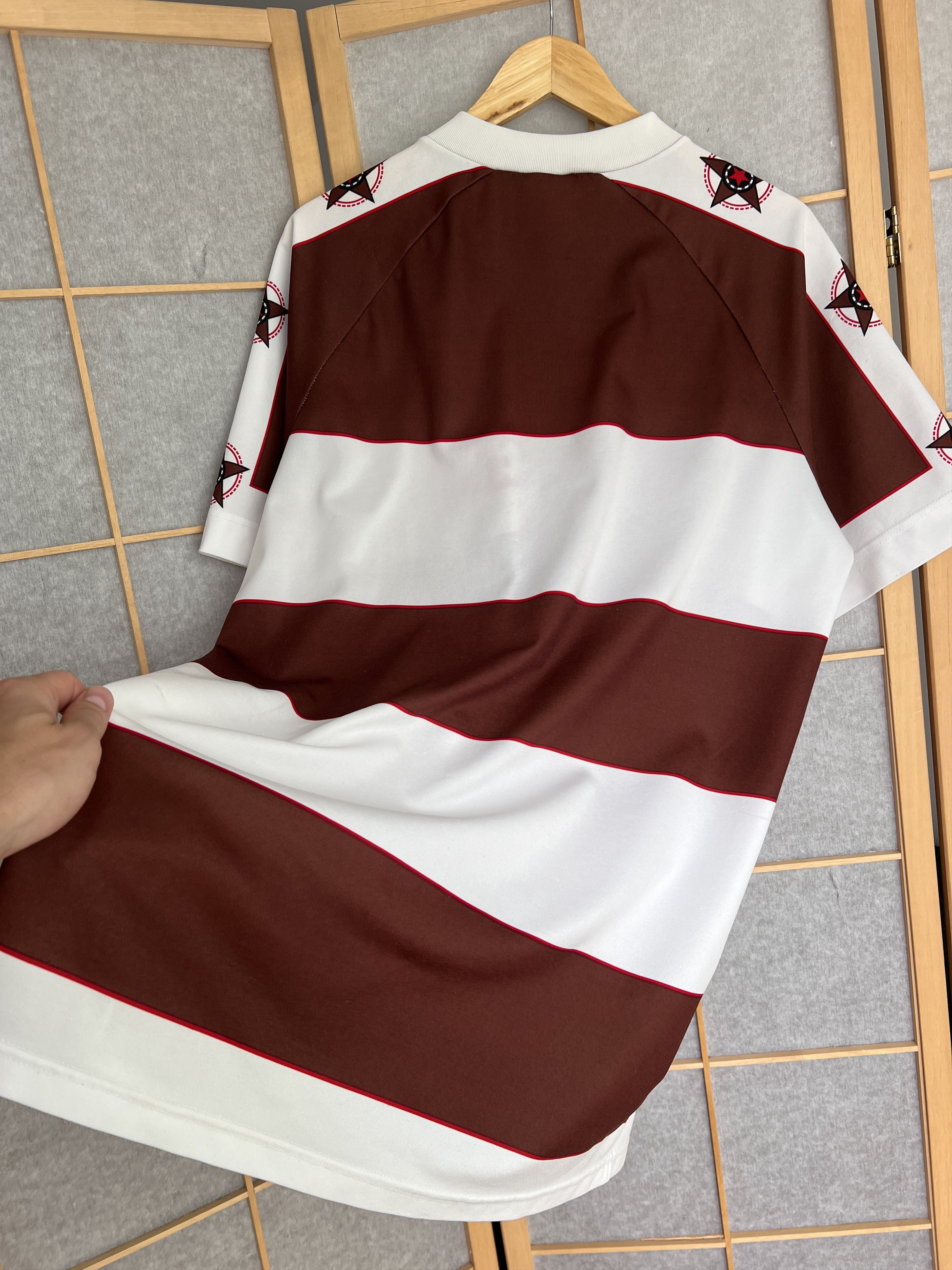 Other Rare! FC ST Pauli 1995 home striped football jersey reusch Size US XL / EU 56 / 4 - 9 Thumbnail