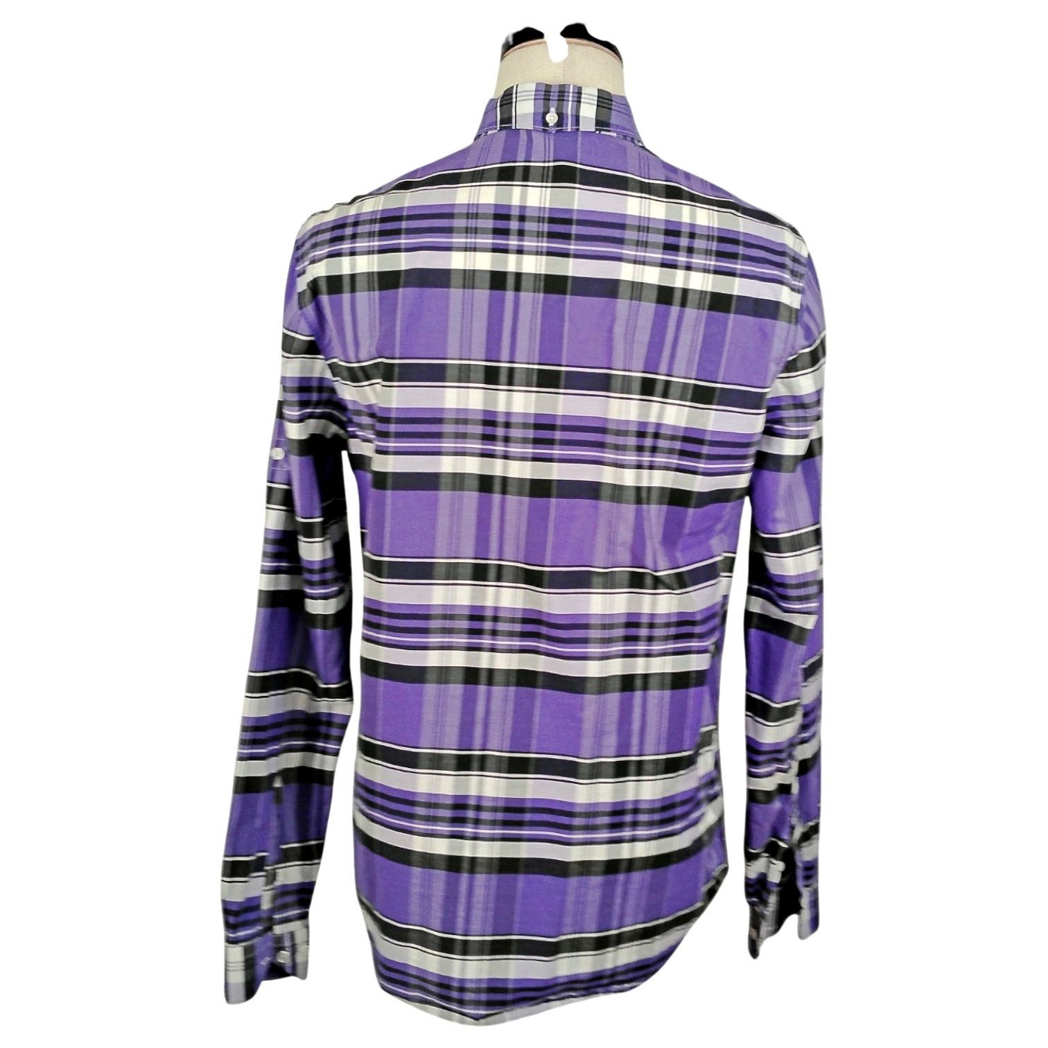 Lacoste Lacoste Live Skinny Fit Purple Plaid Button Down Shirt Size US L / EU 52-54 / 3 - 4 Thumbnail