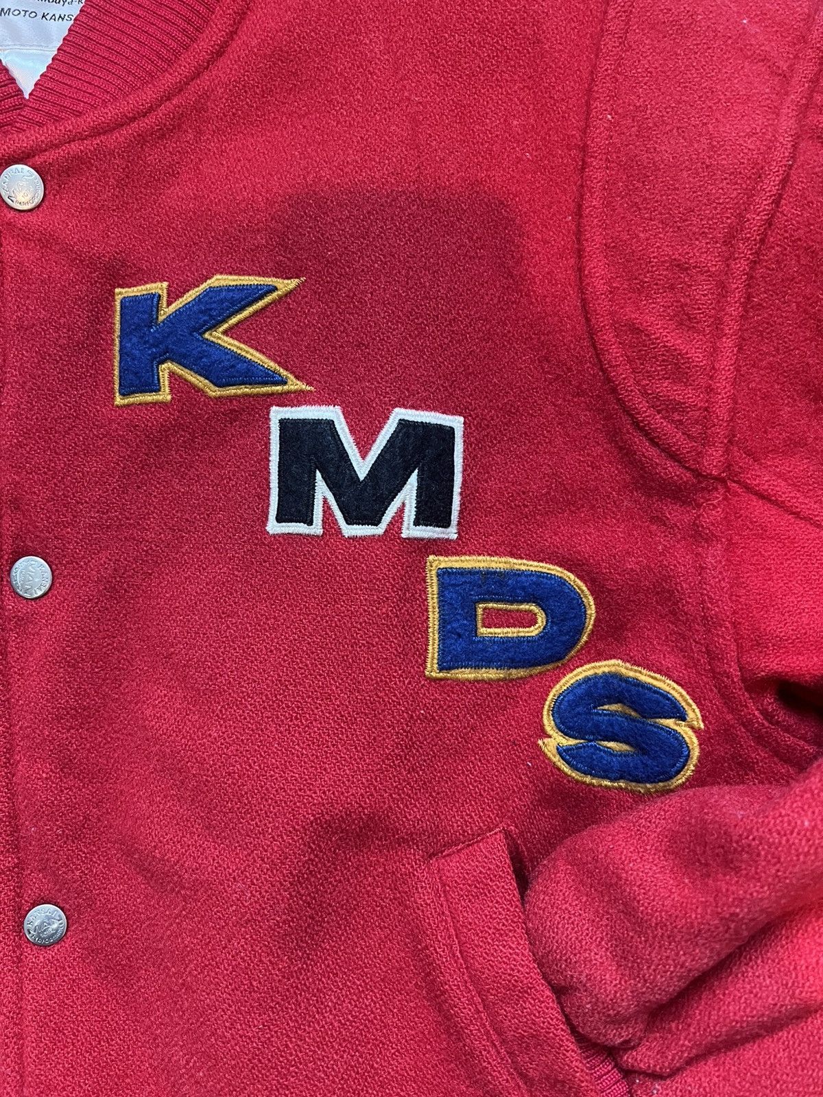 Kansai Yamamoto Vintage Kansai Yamamoto Red Varsity Bomber Jacket Size US L / EU 52-54 / 3 - 5 Thumbnail