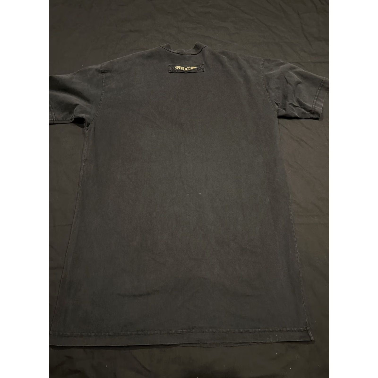 Speedo VINTAGE Speedo Competition Tee Black XL Cotton Short Sleeve Mens 1990s A24 Size US 36 / EU 52 - 5 Thumbnail