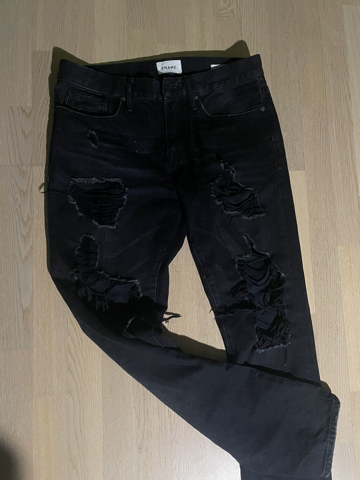 Frame FRAME LA Distressed Jeans Black Size US 30 / EU 46 - 3 Thumbnail