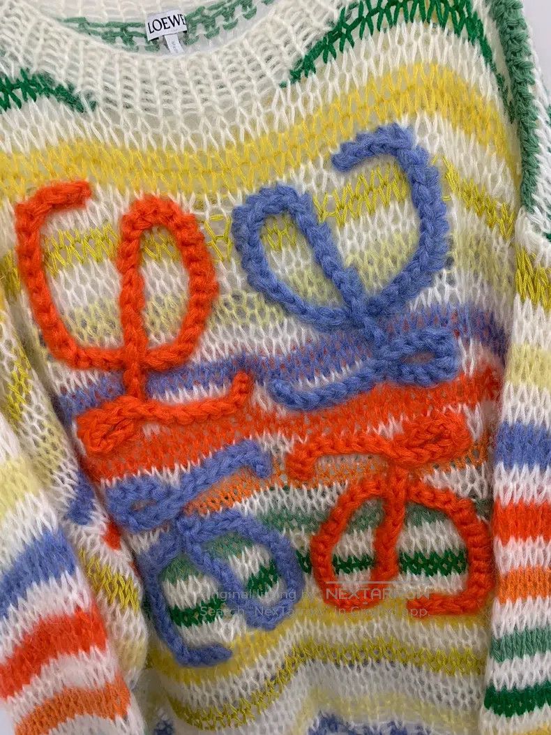 Loewe Loewe Big logo colorful striped mohair sweater Size M / US 6-8 / IT 42-44 - 2 Thumbnail