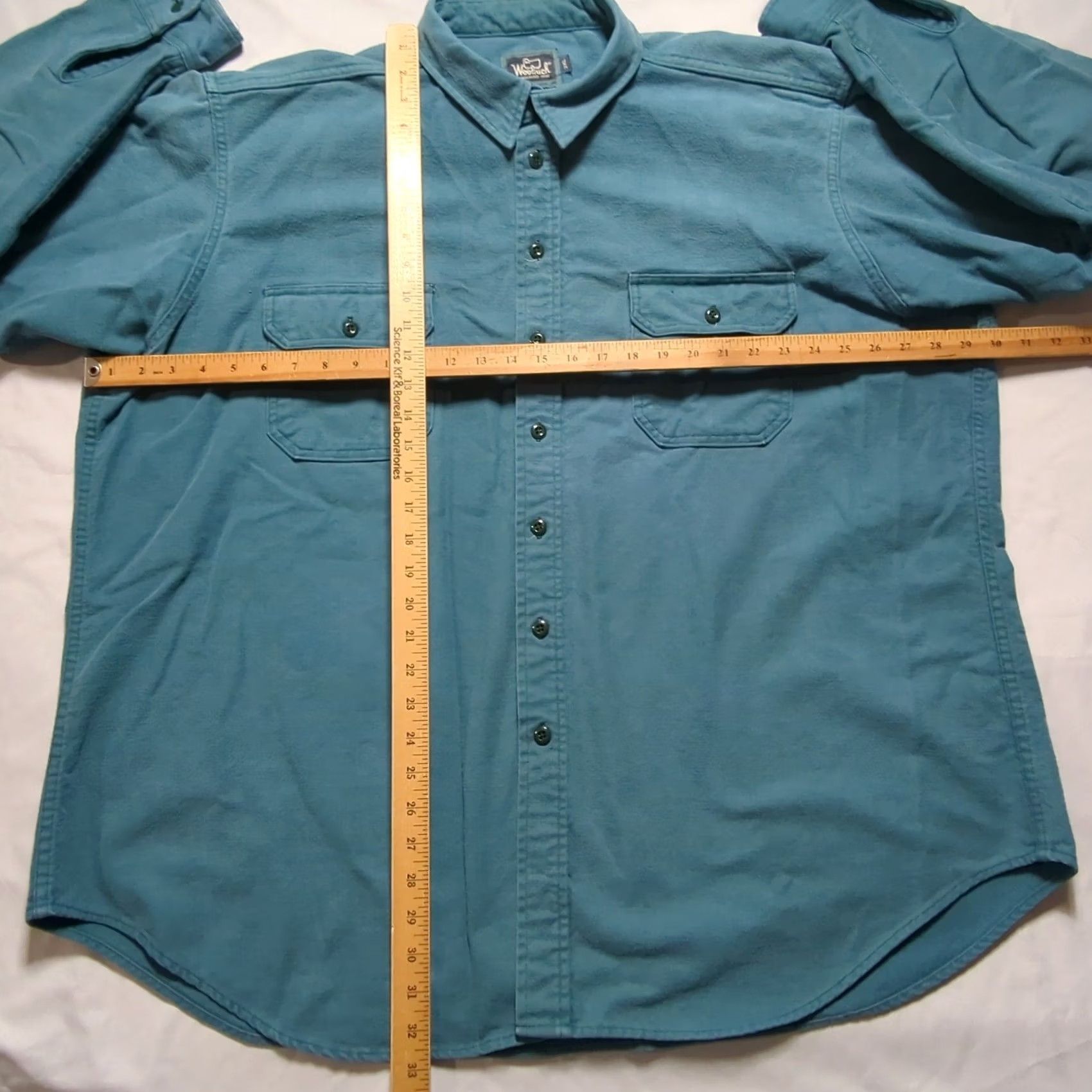 Vintage VINTAGE Woolrich Men 3XL Teal Blue Cotton Chamois Heavyweight Work Shirt USA Made Size US XXL / EU 58 / 5 - 5 Thumbnail