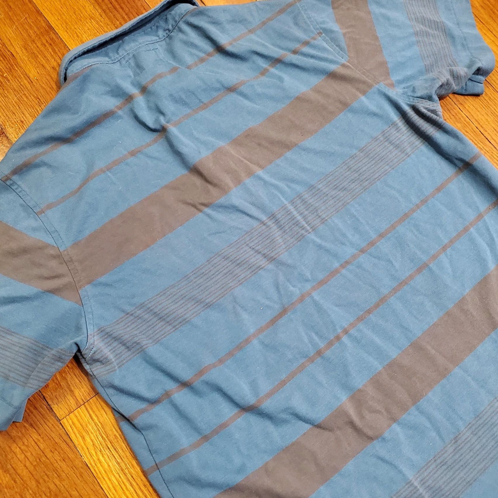 Vintage Linksoul Polo Shirt Mens M Blue Striped Tempus Fugit Golf Performance 100% Cotton Short Sleeve Polo Shirt Mens Size US M / EU 48-50 / 2 - 8 Thumbnail