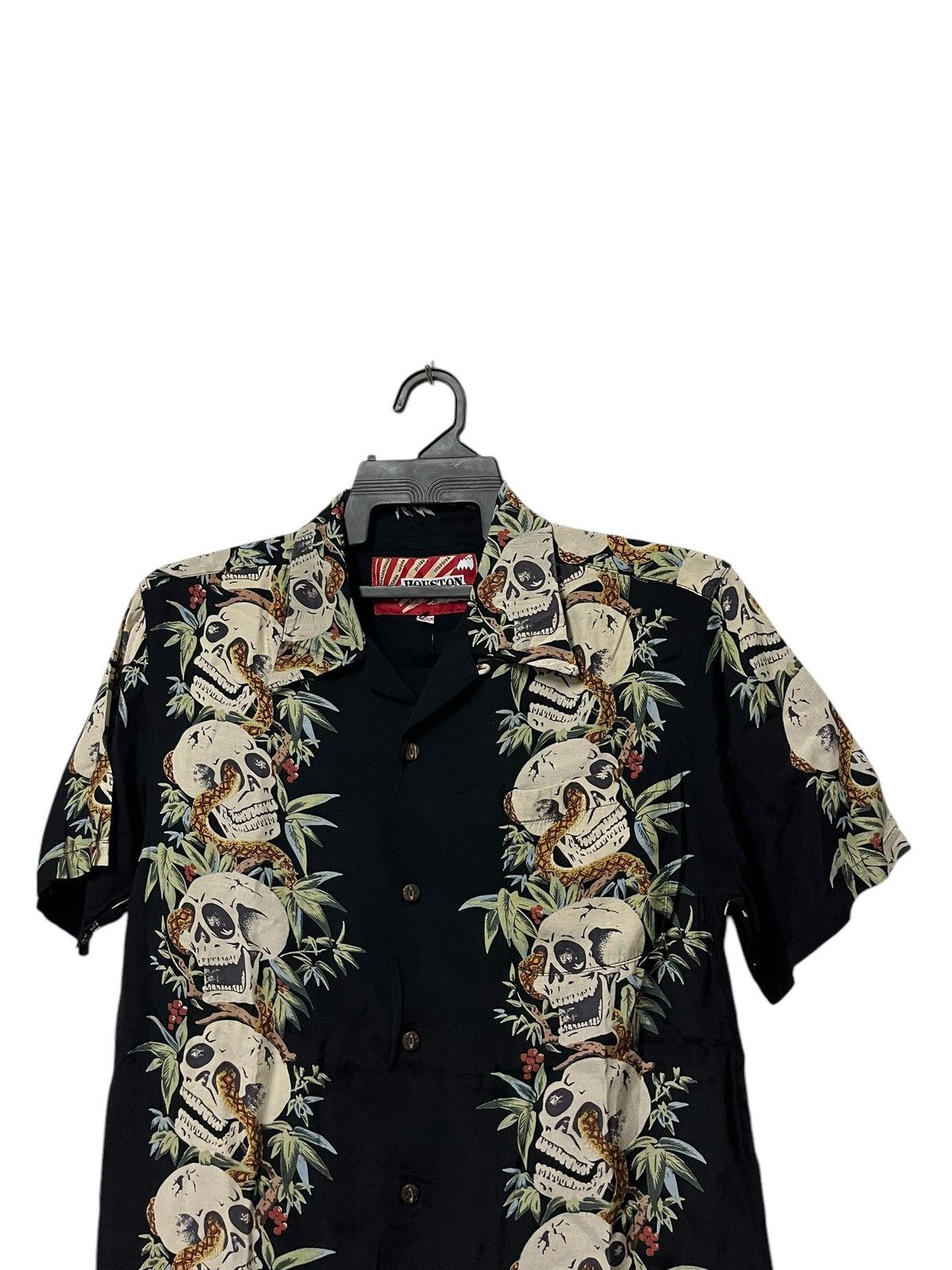 Japanese Brand × Vintage 🔥Vtg Rayon Shirt By Houston Skull Full Print Size US M / EU 48-50 / 2 - 6 Thumbnail