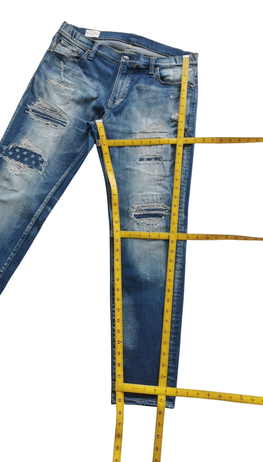Big John Bigjohn stretchable ripped zigzag stitching vibes AMIRI Size US 33 - 11 Thumbnail
